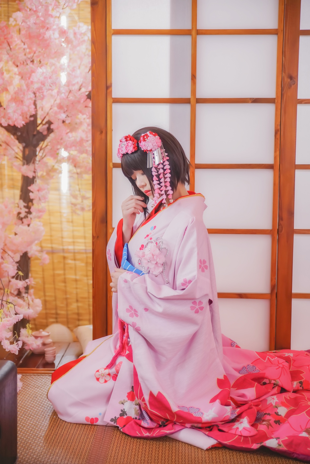 图片[4]-【coser】008【桜桃喵】（加藤惠）和服-COS世界