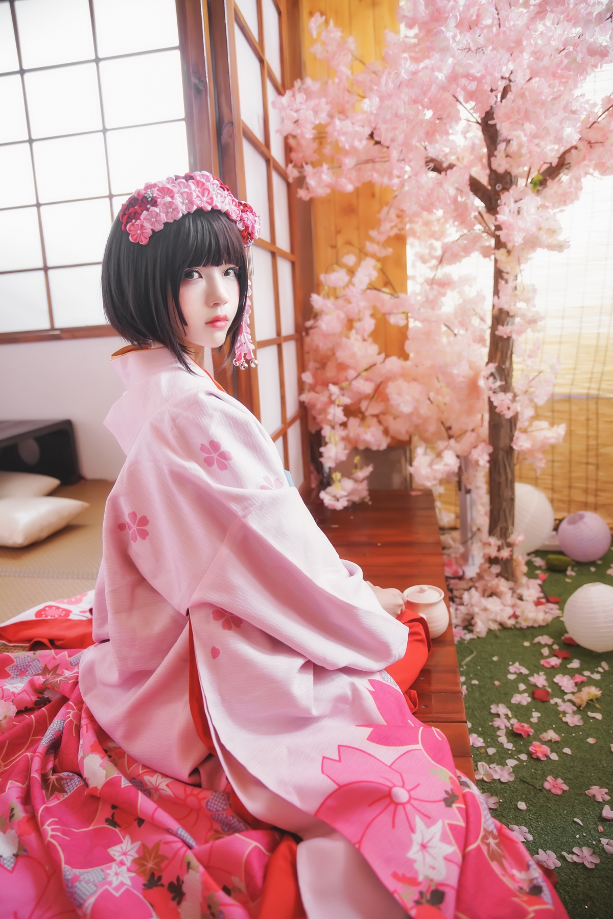图片[5]-【coser】008【桜桃喵】（加藤惠）和服-COS世界