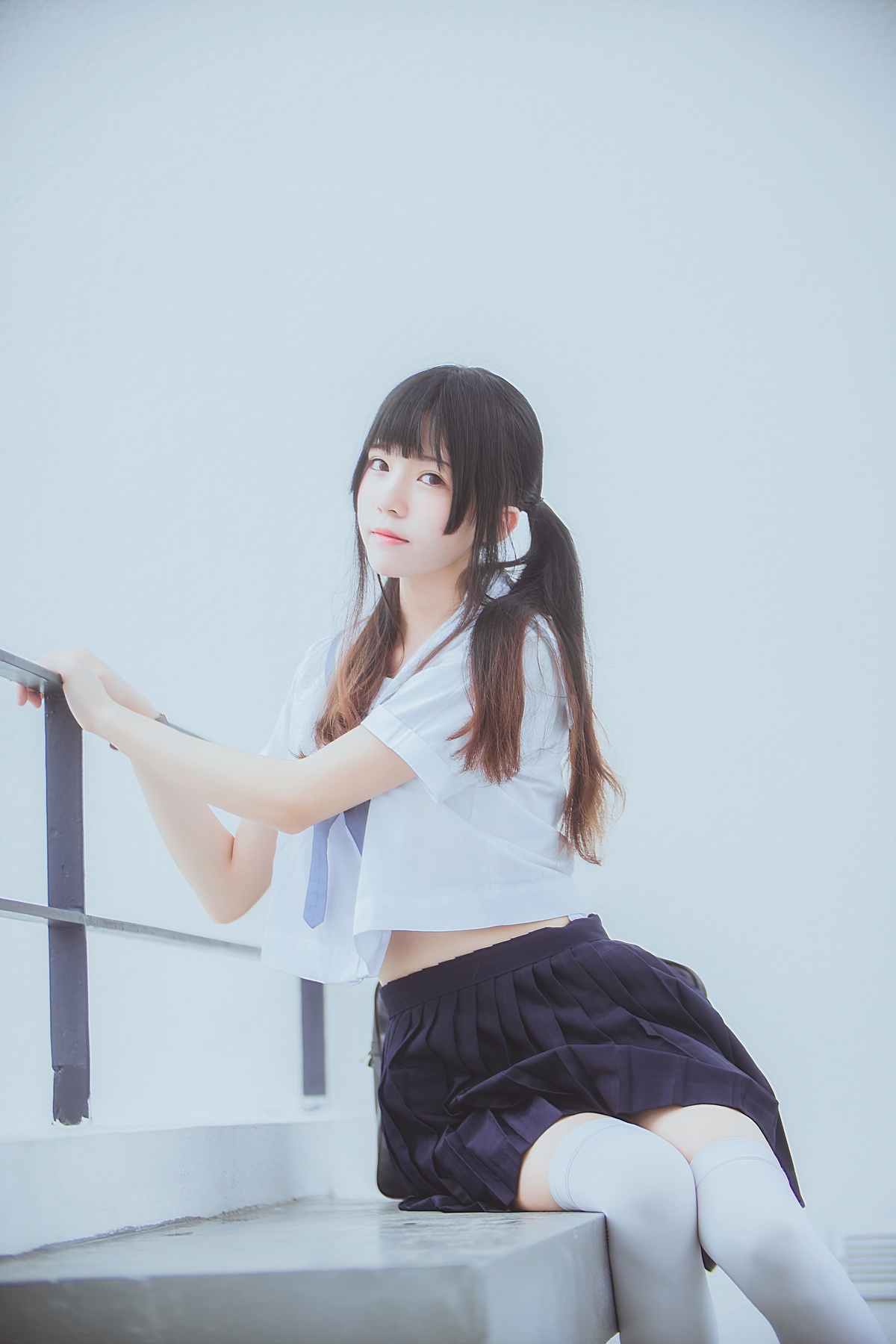 【coser】021【桜桃喵】蓝白水手服-COS世界