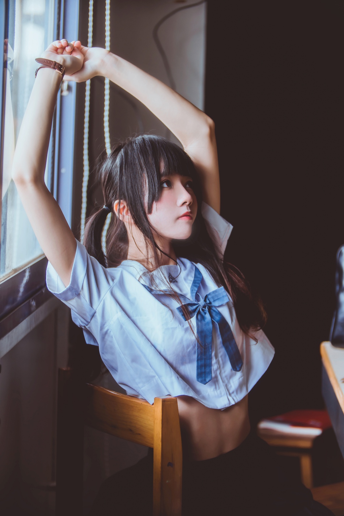 图片[3]-【coser】021【桜桃喵】蓝白水手服-COS世界