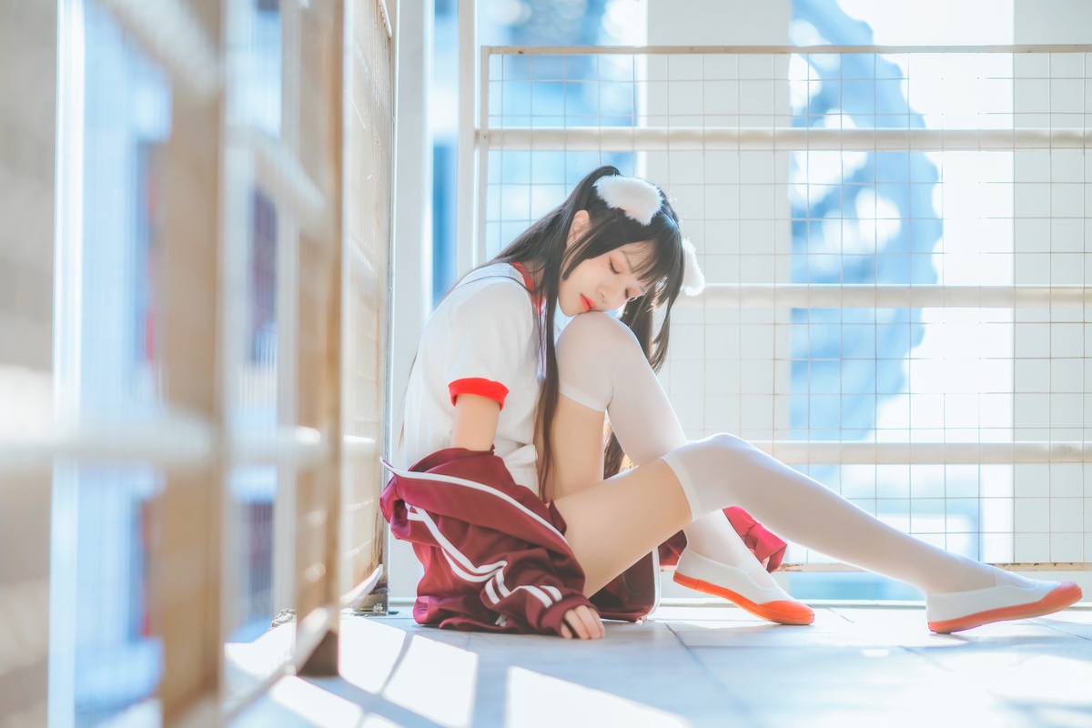 【coser】030【桜桃喵】红色体操服-COS世界