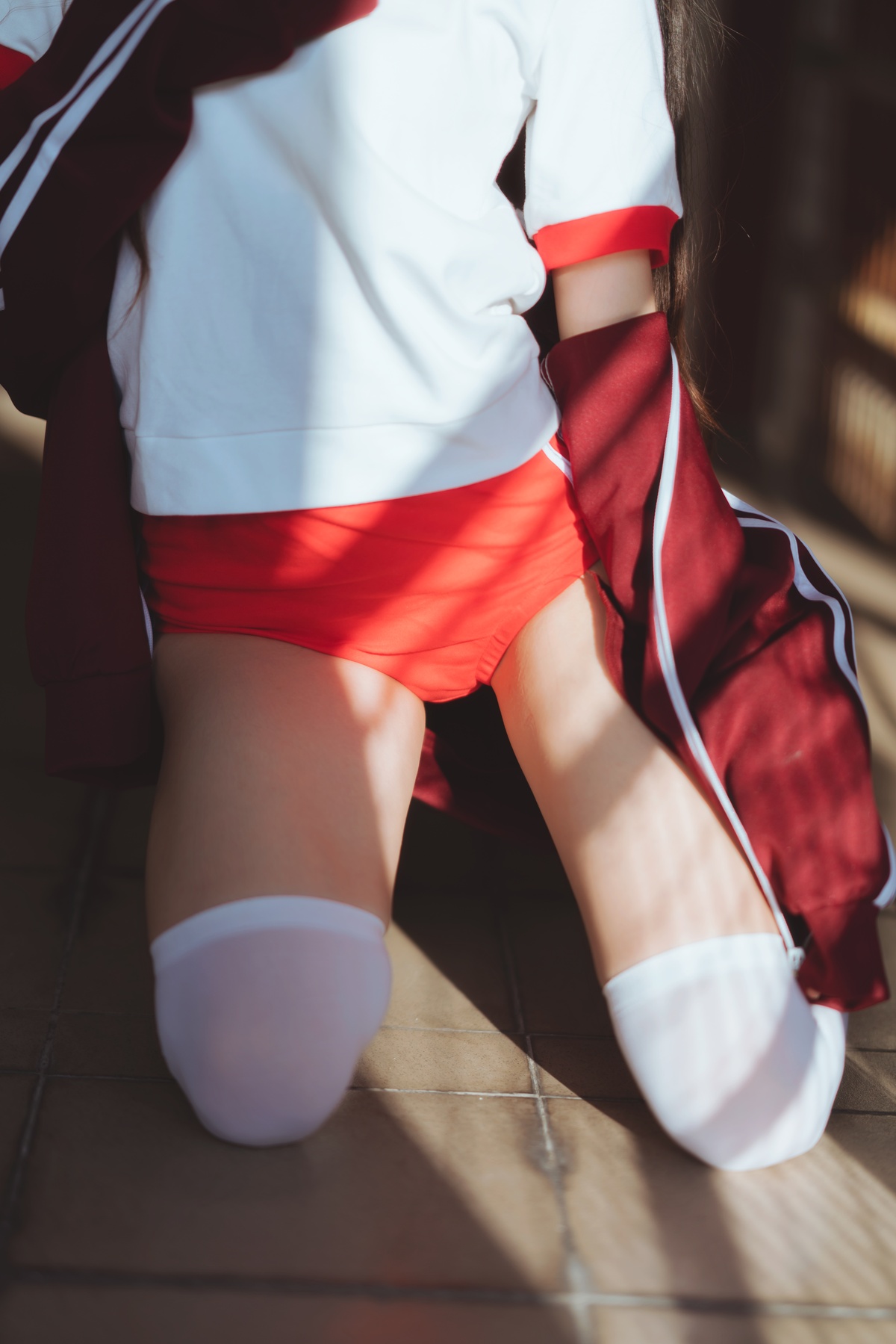 图片[4]-【coser】030【桜桃喵】红色体操服-COS世界