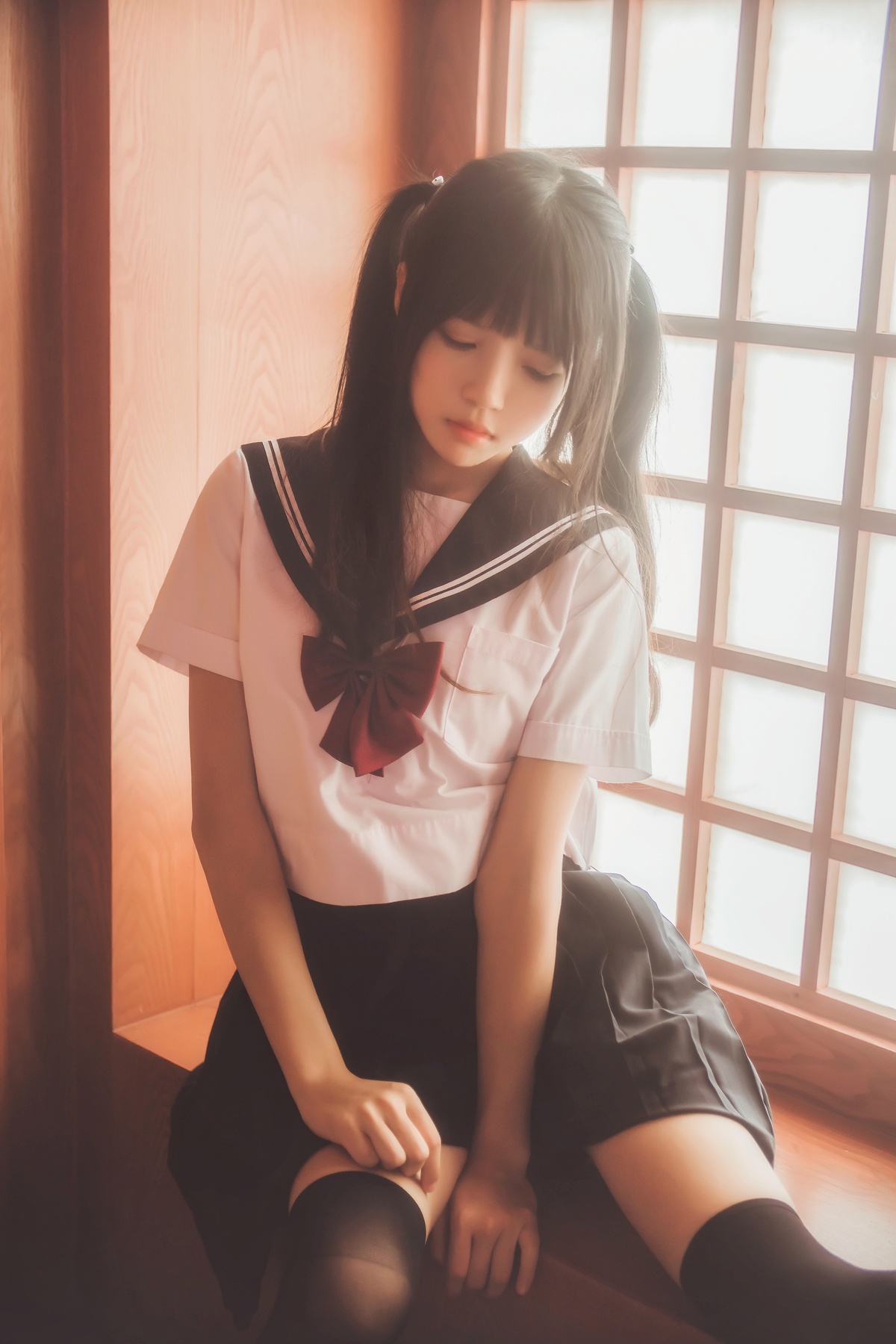 图片[3]-【coser】034【桜桃喵】小背心换水手服-COS世界