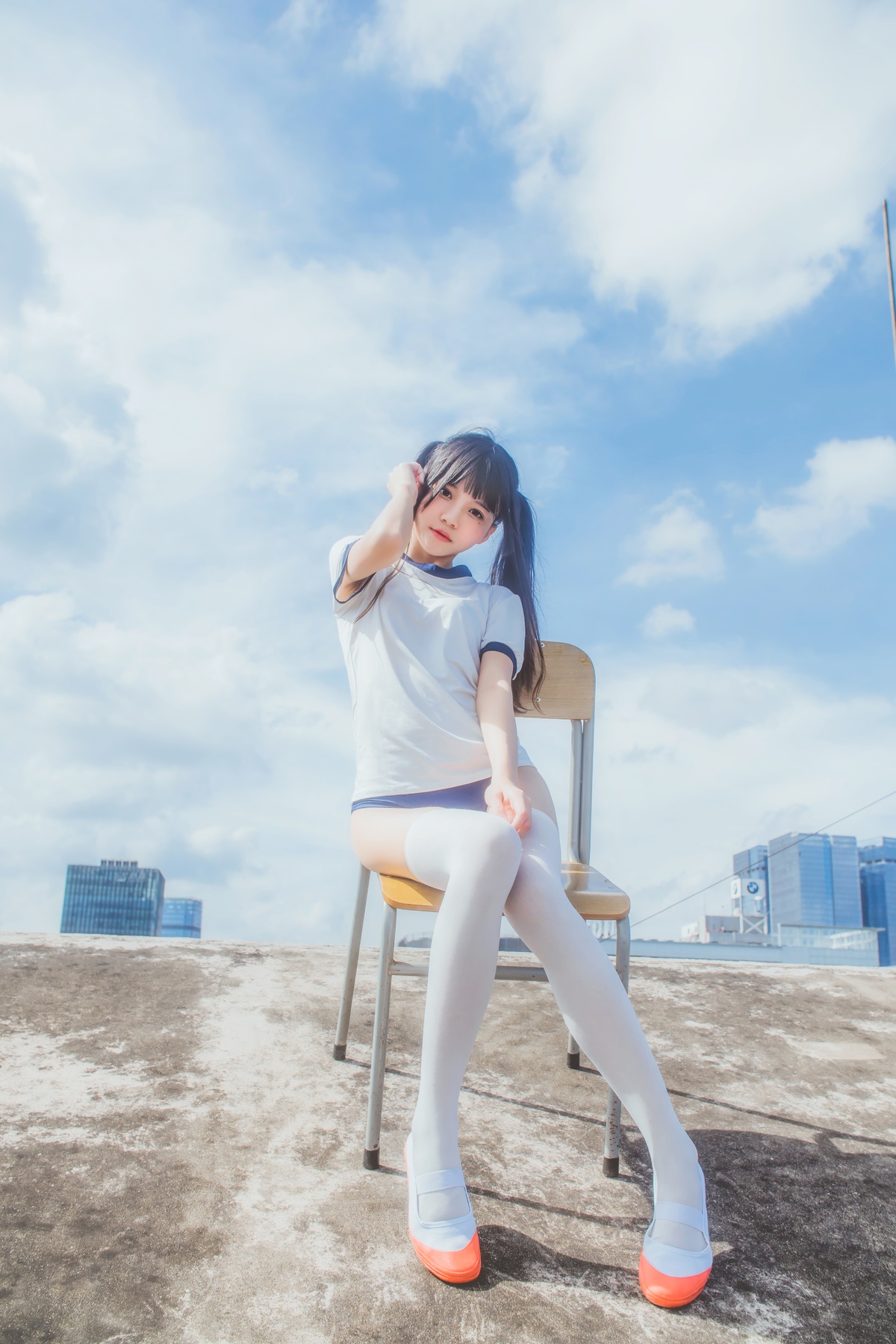 【coser】051【桜桃喵】蓝色体操服-COS世界