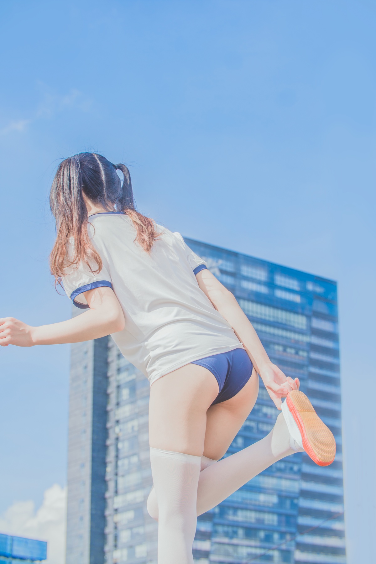 图片[2]-【coser】051【桜桃喵】蓝色体操服-COS世界