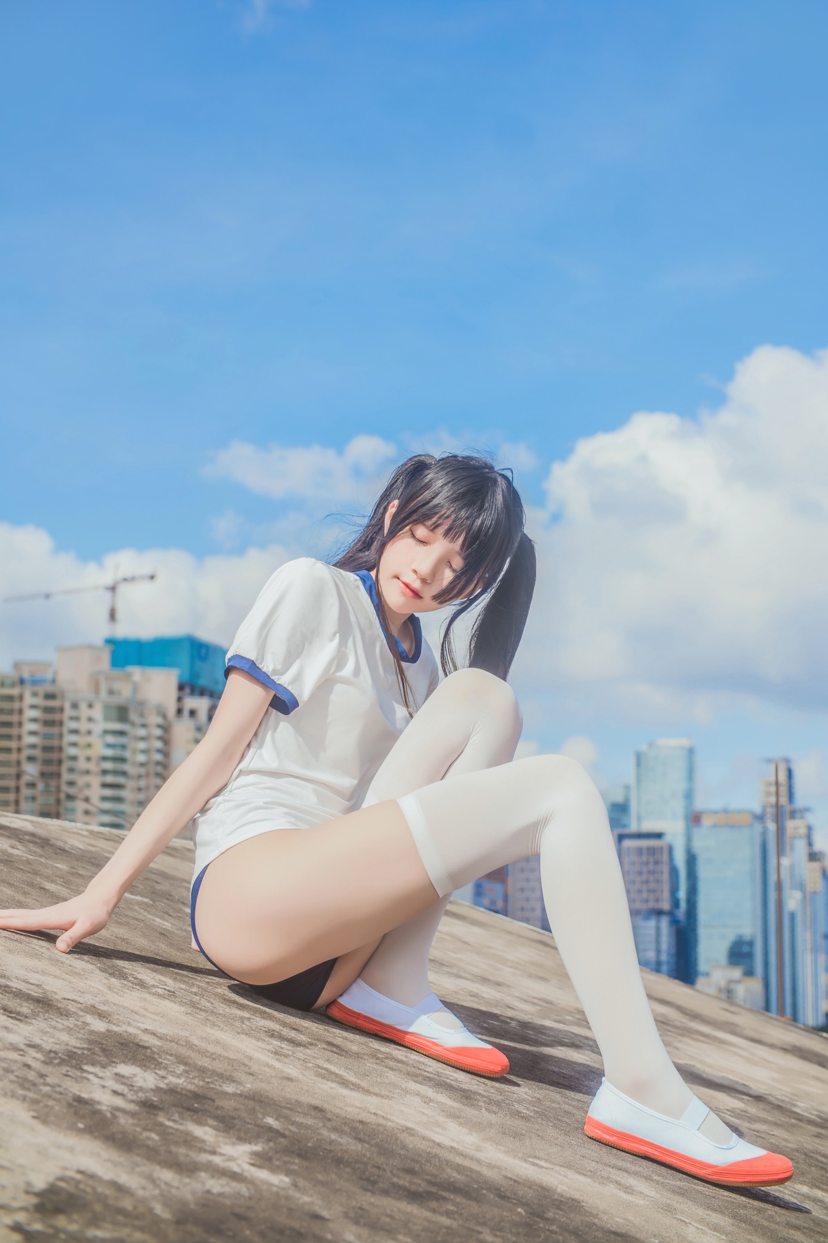 图片[3]-【coser】051【桜桃喵】蓝色体操服-COS世界