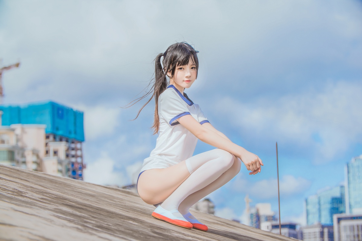 图片[4]-【coser】051【桜桃喵】蓝色体操服-COS世界