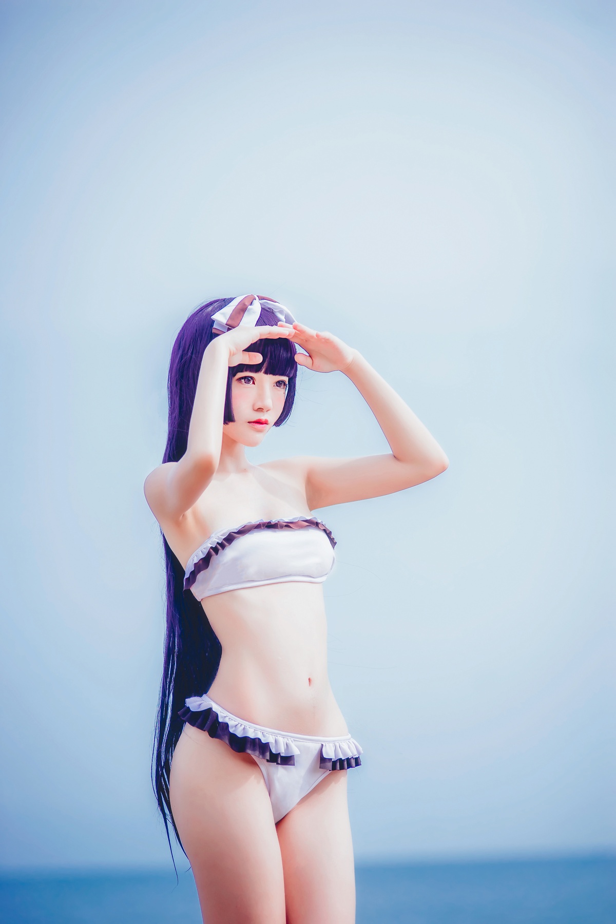 图片[4]-【coser】059【桜桃喵】五更琉璃／泳装-COS世界