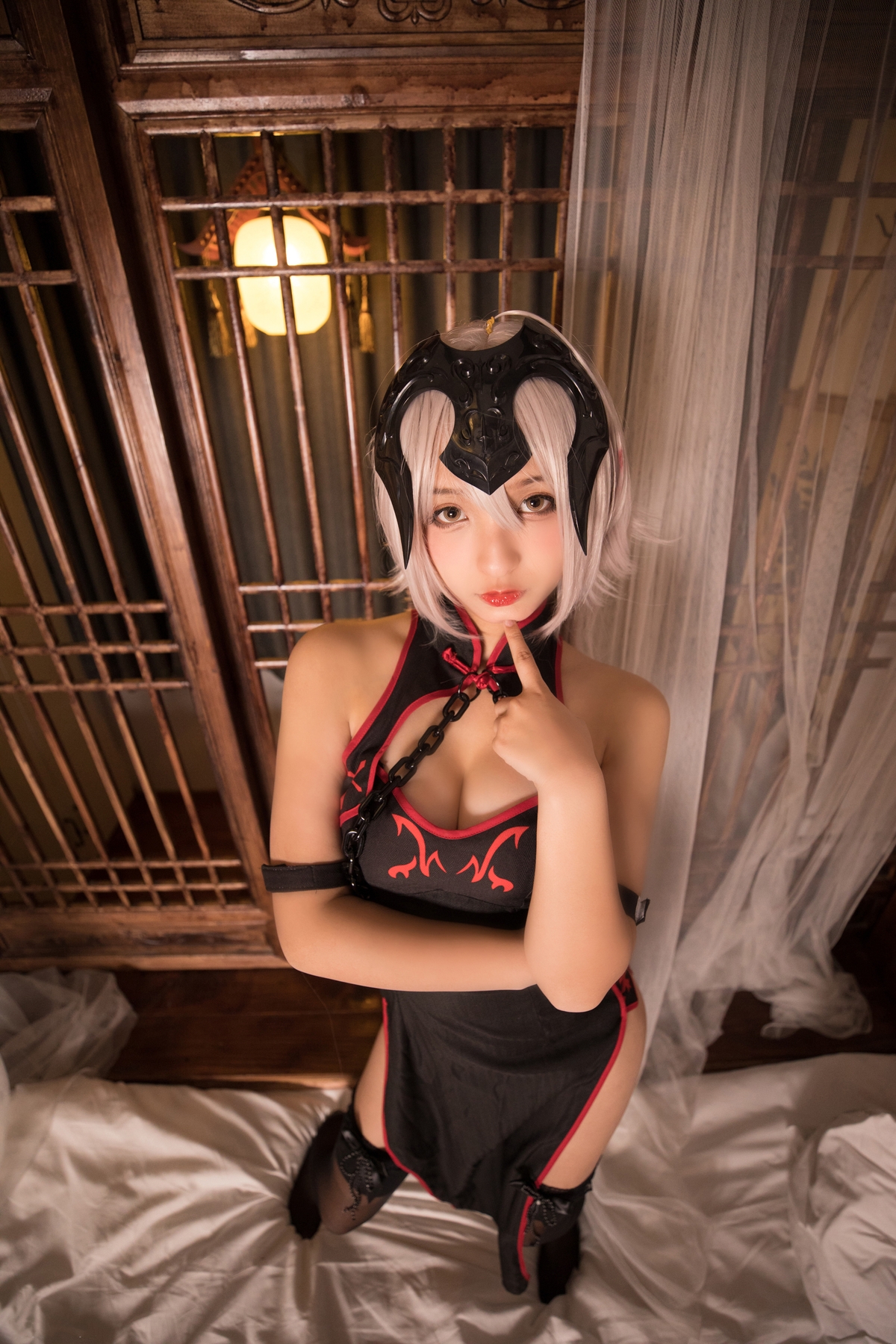 图片[8]-【coser】神乐坂真冬-旗袍黑贞-COS世界