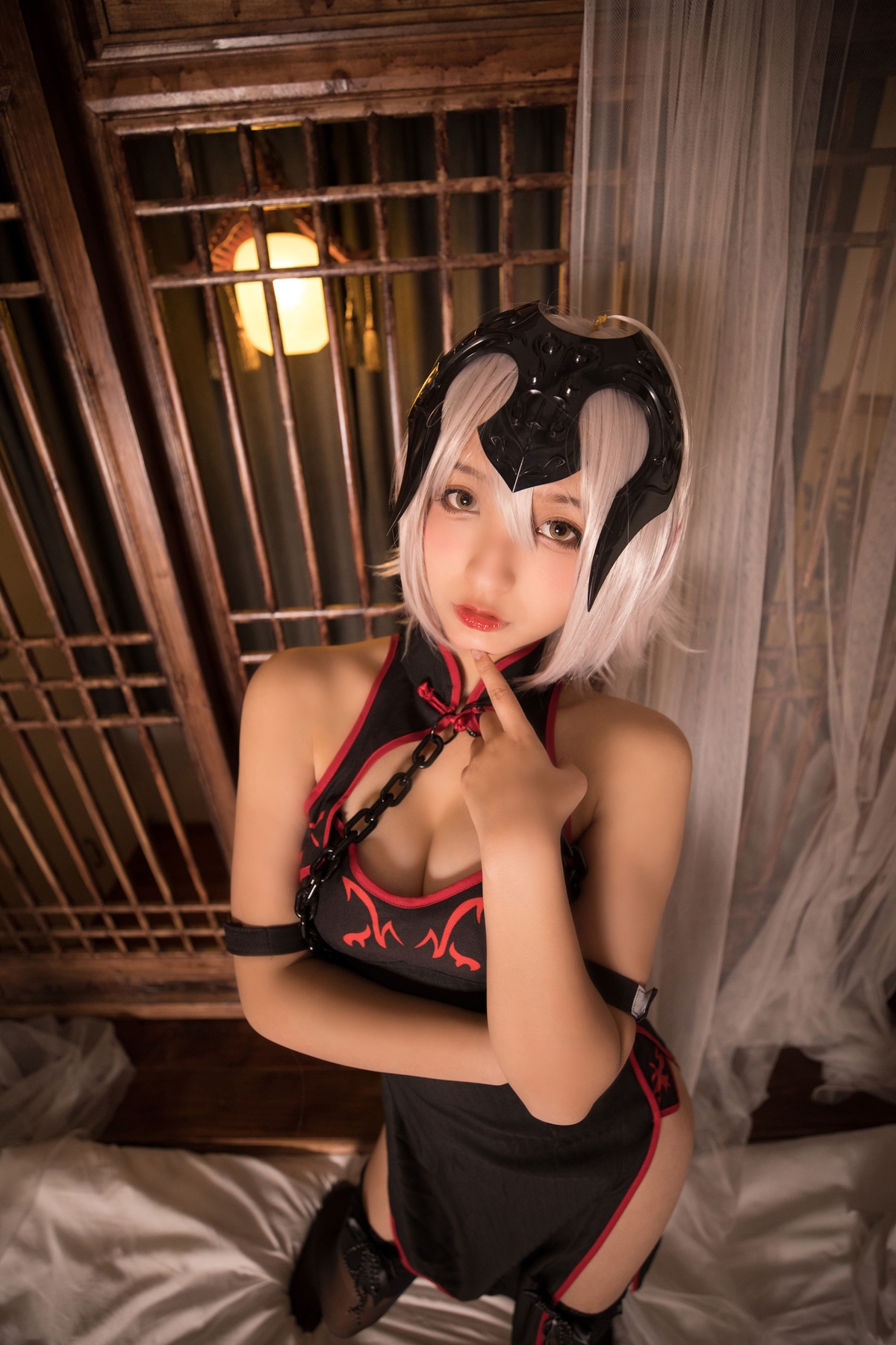 图片[47]-【coser】神乐坂真冬-旗袍黑贞-COS世界