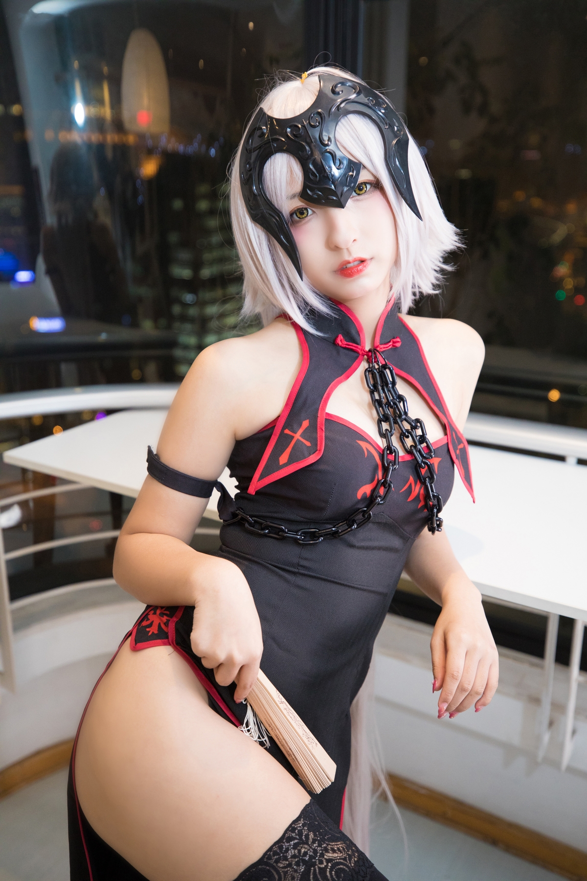 图片[53]-【coser】神乐坂真冬-旗袍黑贞-COS世界