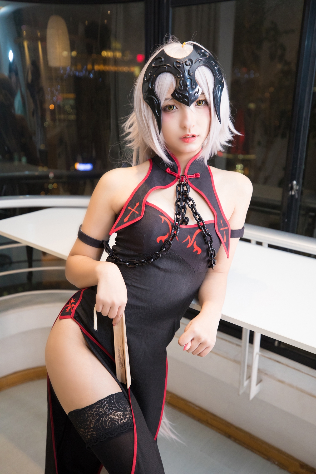 图片[75]-【coser】神乐坂真冬-旗袍黑贞-COS世界