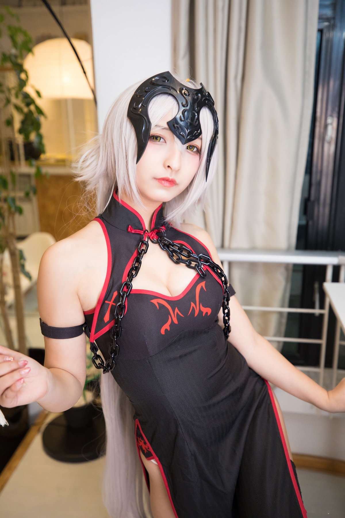 图片[105]-【coser】神乐坂真冬-旗袍黑贞-COS世界