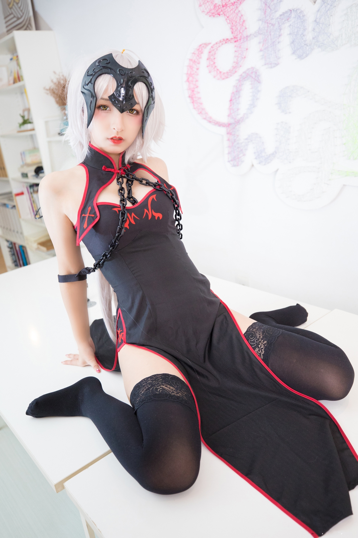 图片[107]-【coser】神乐坂真冬-旗袍黑贞-COS世界