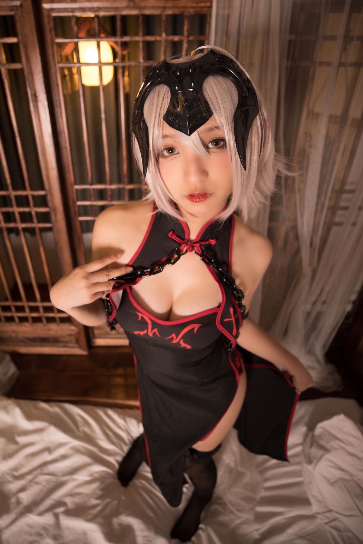 图片[111]-【coser】神乐坂真冬-旗袍黑贞-COS世界
