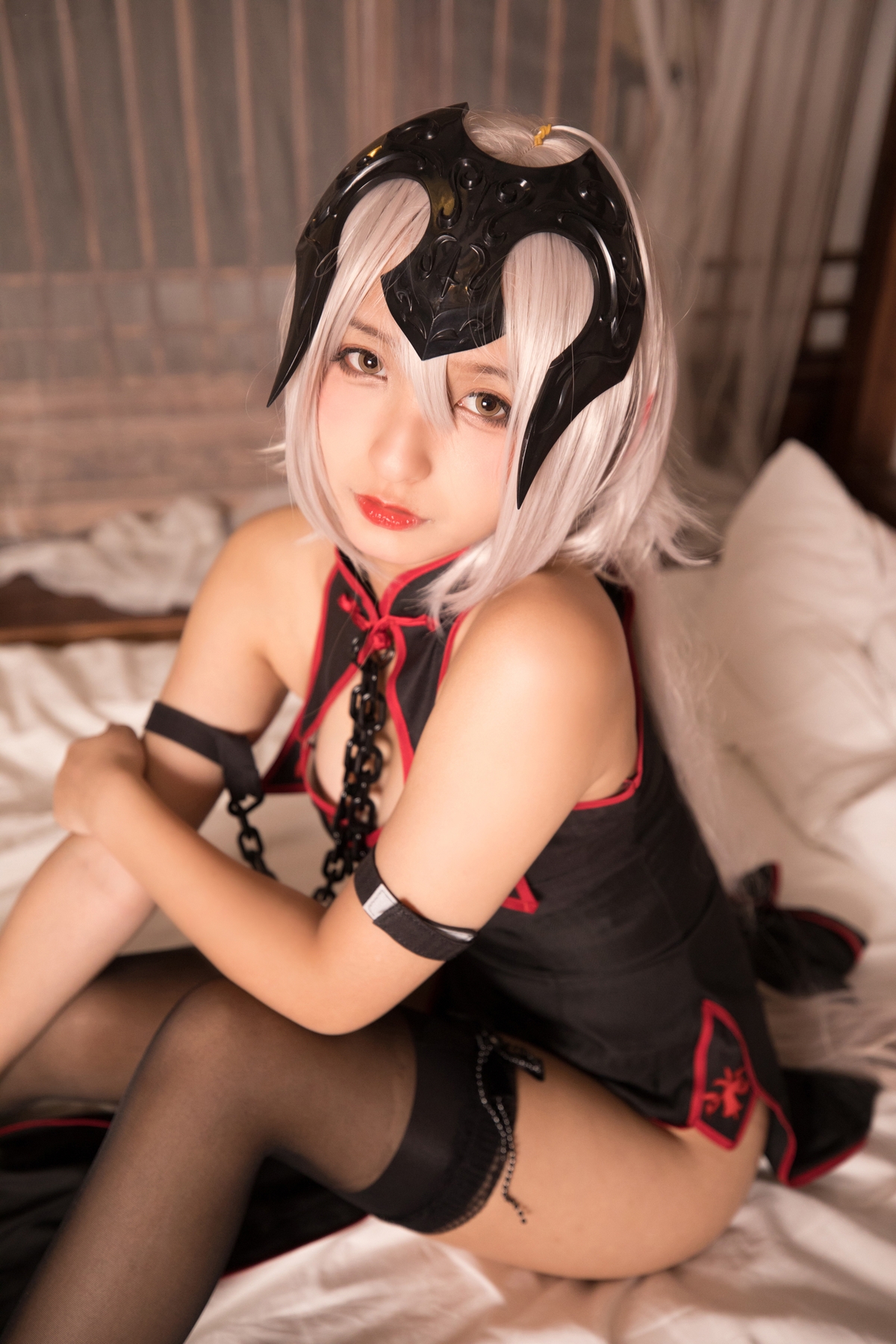 图片[129]-【coser】神乐坂真冬-旗袍黑贞-COS世界