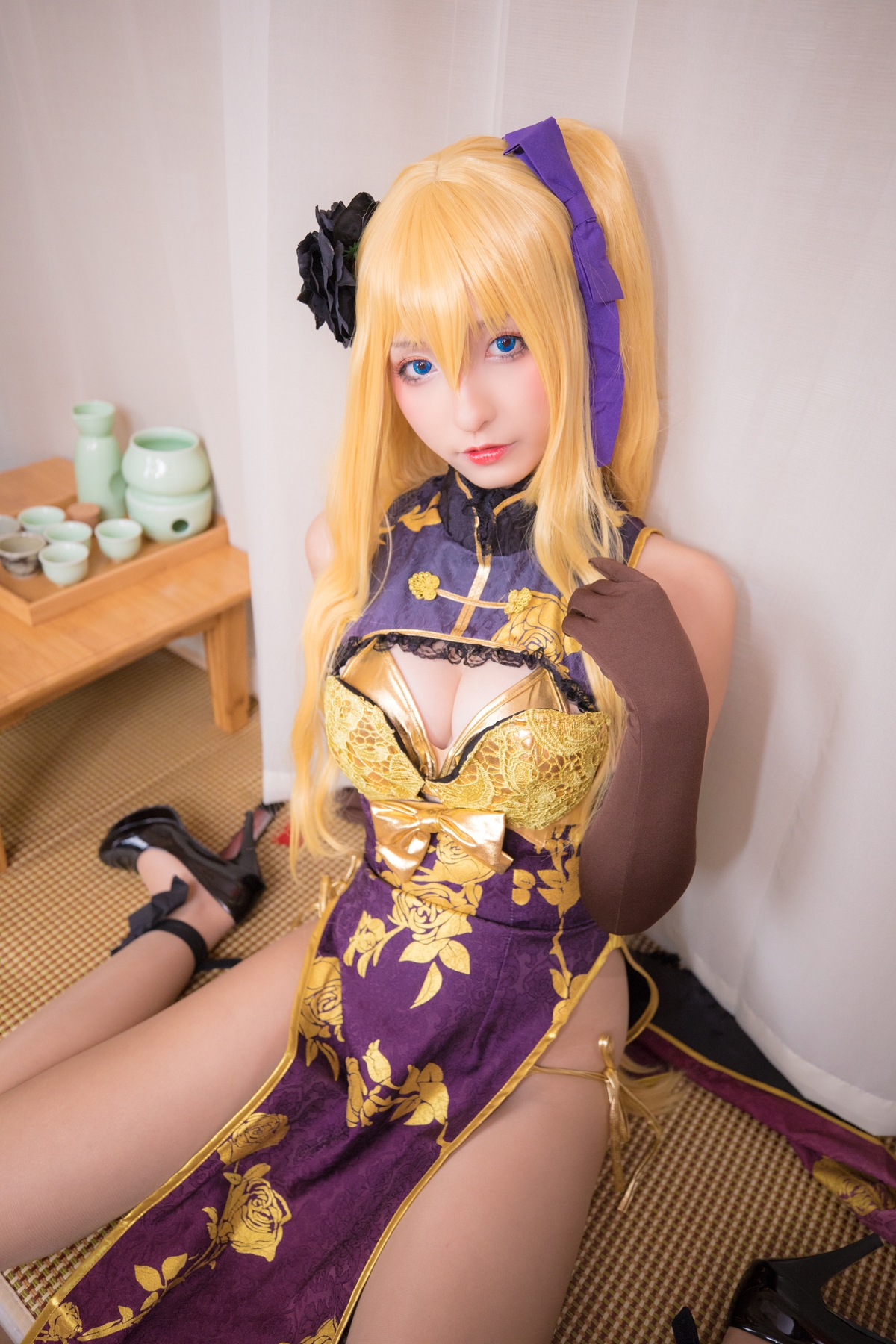 图片[18]-【coser】神乐坂真冬-艳娘幻梦谭2 金莲-COS世界