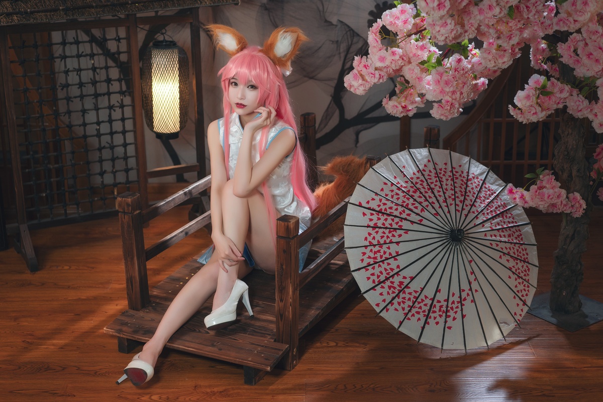 图片[4]-【coser】铁板烧鬼舞w-玉藻前旗袍-COS世界