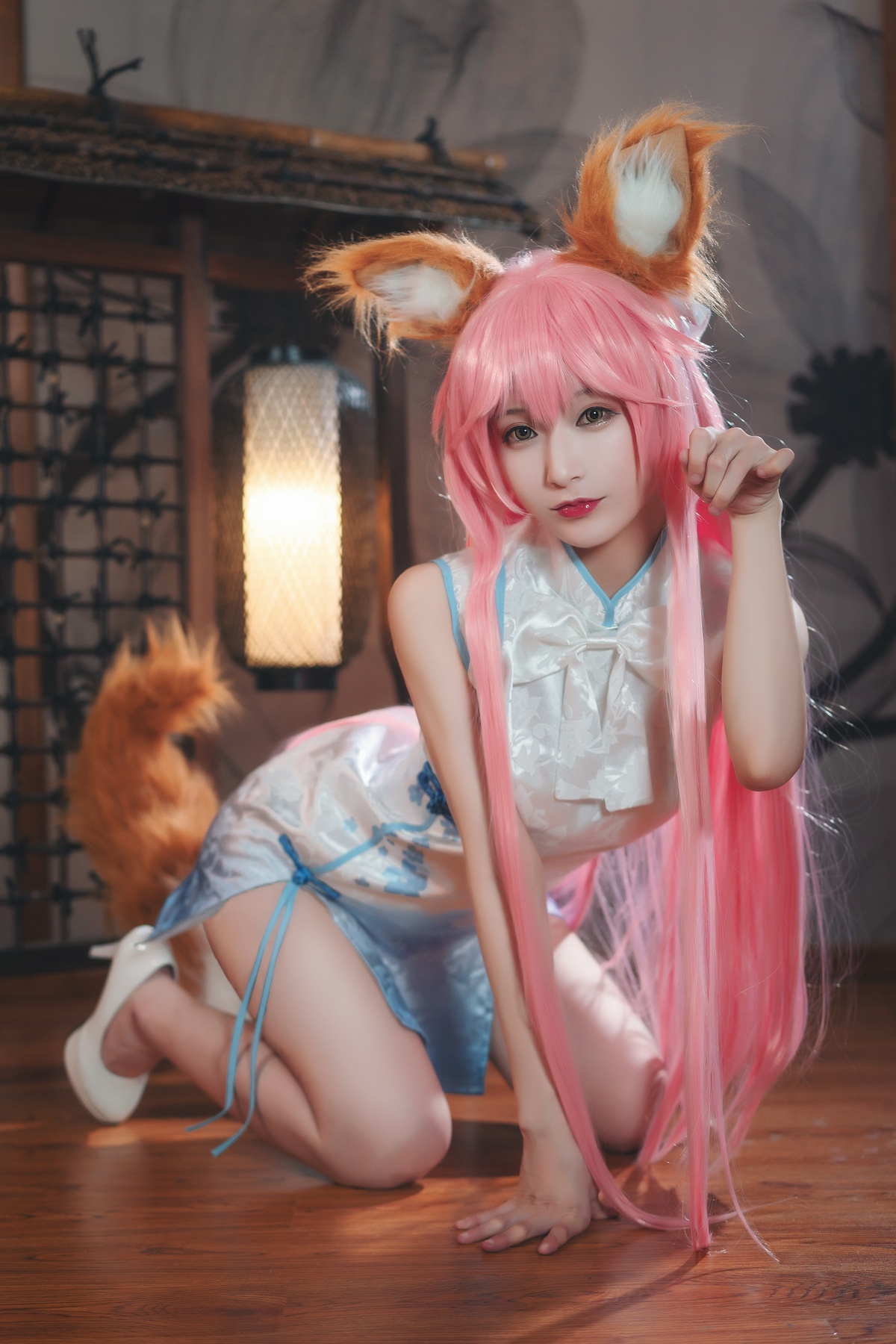 【coser】铁板烧鬼舞w-玉藻前旗袍-COS世界