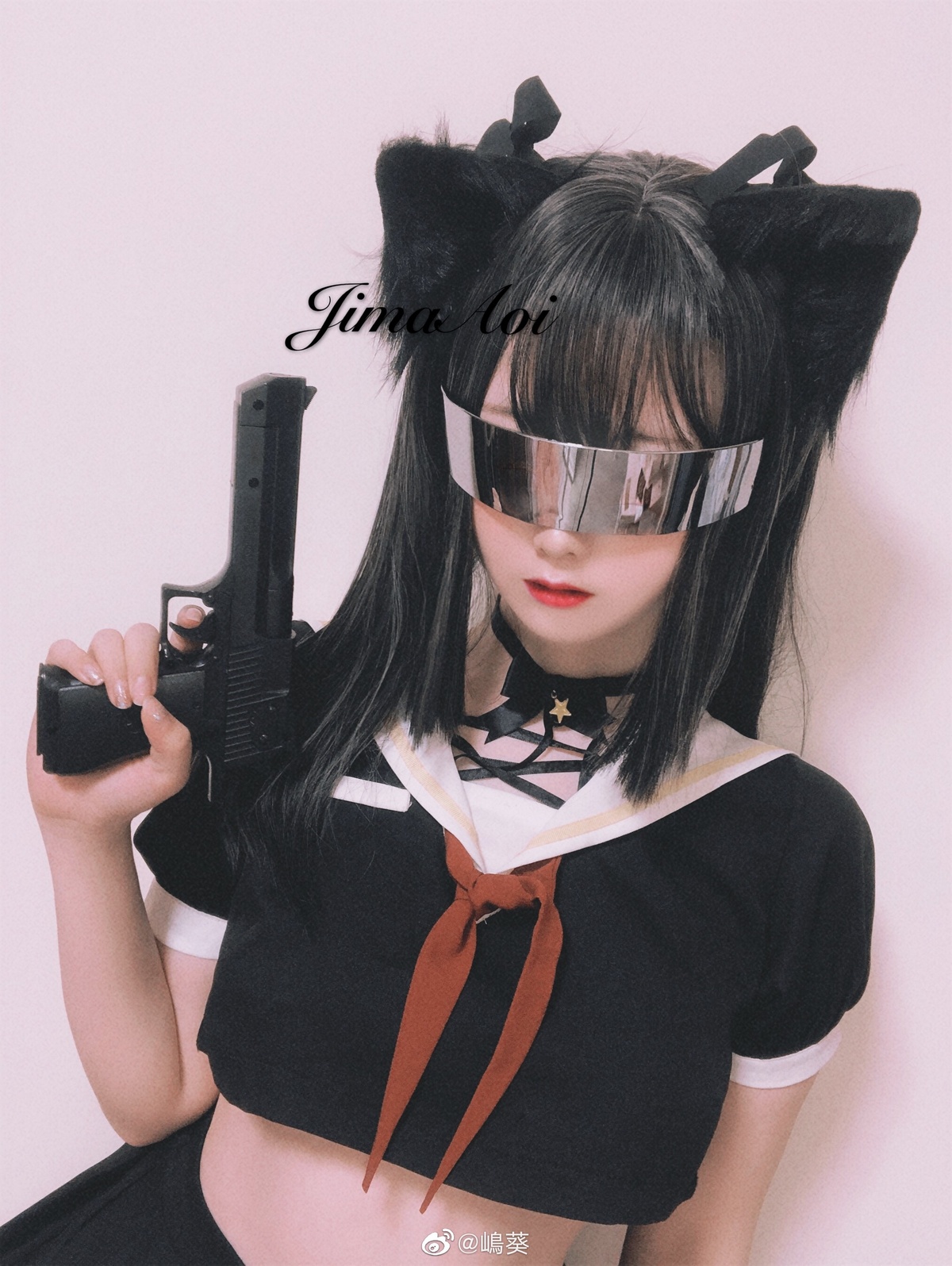 【coser】嶋葵 – Vol.015 持枪黑喵-COS世界