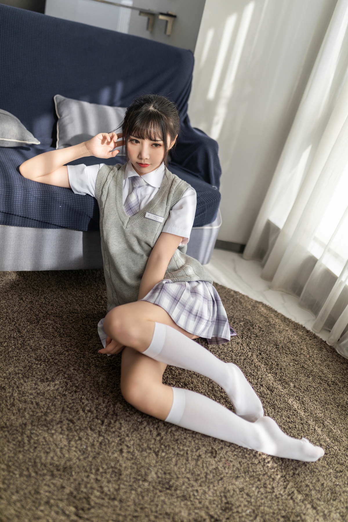 微博Coser@面饼仙儿 NO.066 制服少女-COS世界