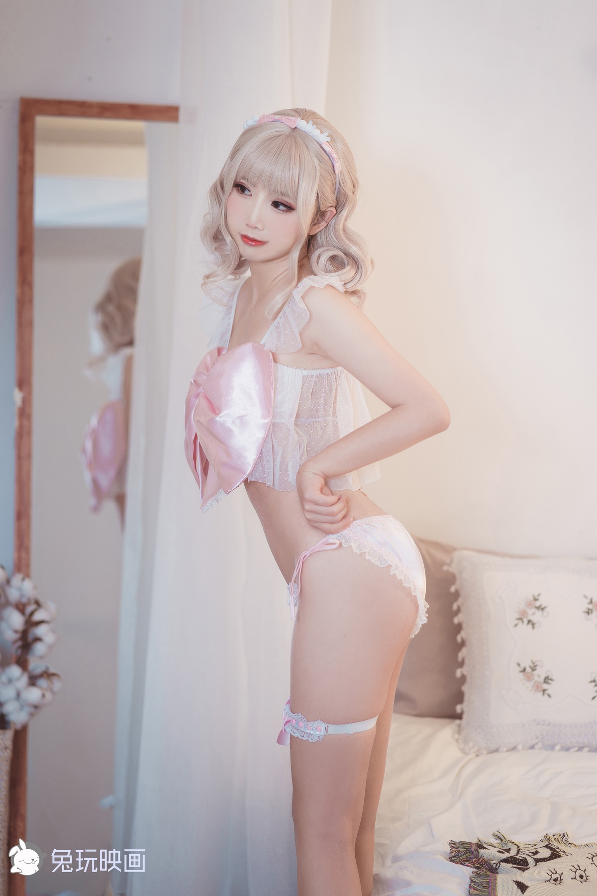 图片[2]-微博Coser@面饼仙儿 NO.074 蝴蝶结内衣-COS世界