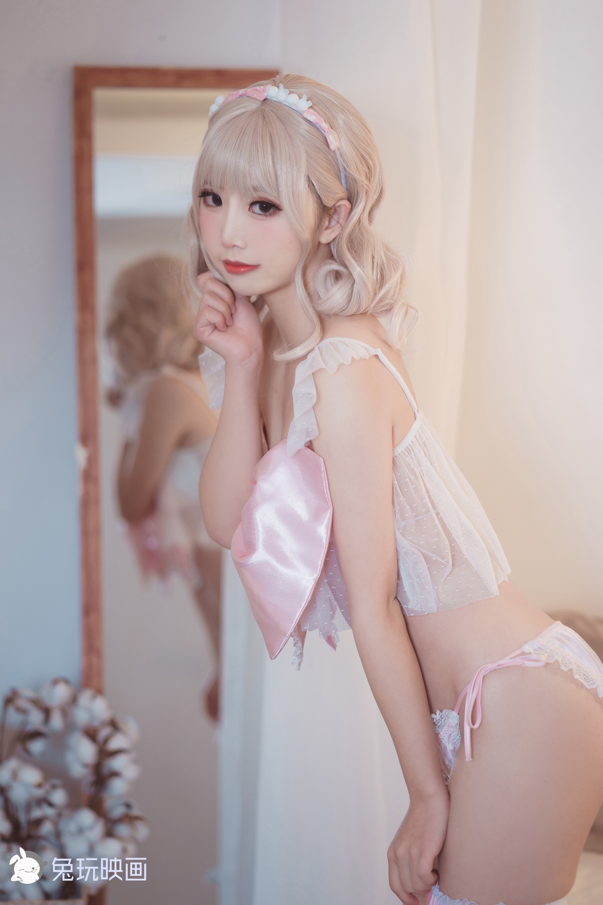 图片[3]-微博Coser@面饼仙儿 NO.074 蝴蝶结内衣-COS世界