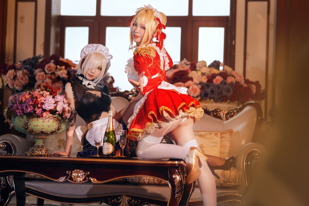 微博Coser@面饼仙儿 NO.079 Claudius x Kyrielight Maid – 半半子X面饼仙儿-COS世界