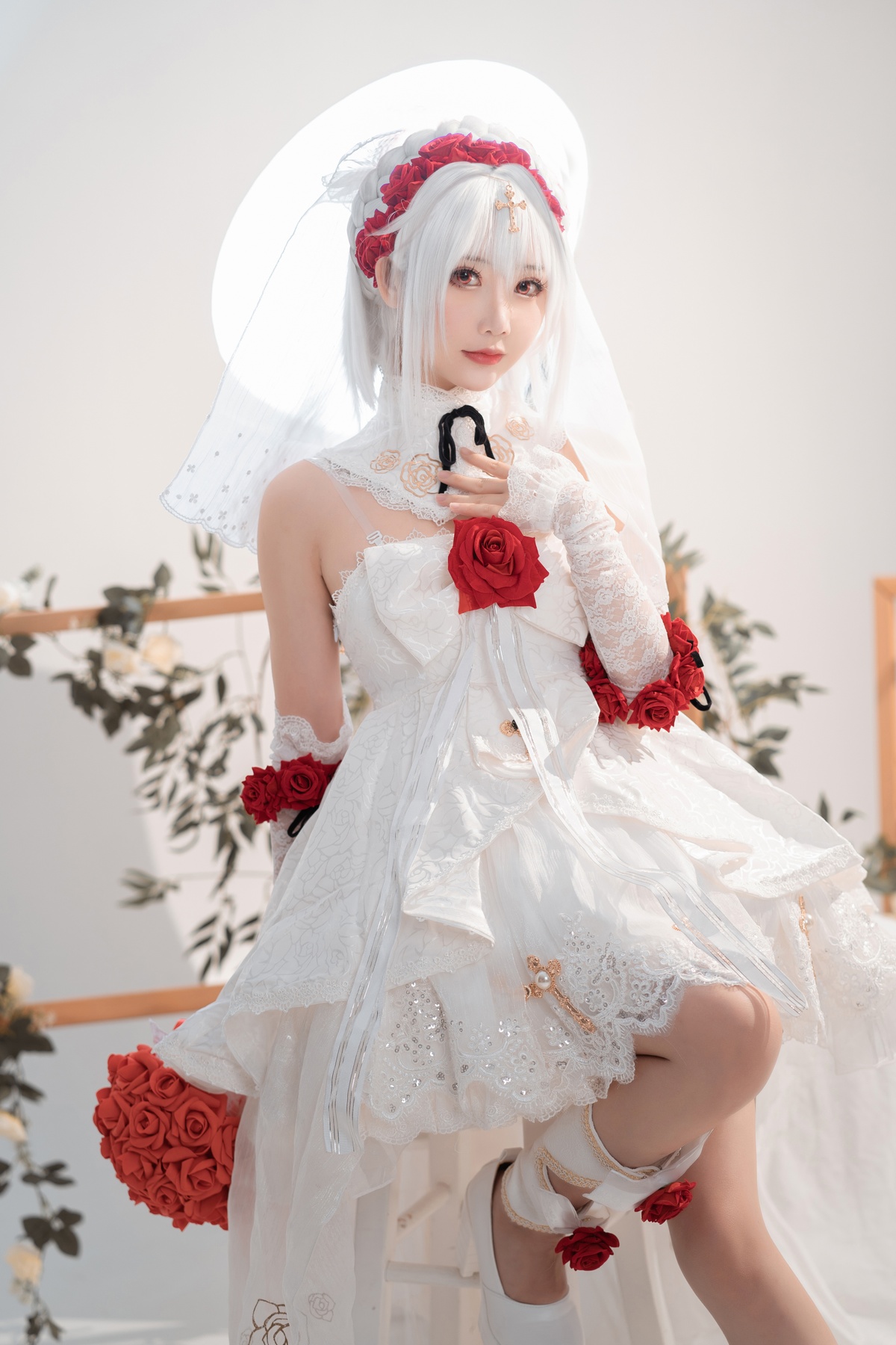 图片[5]-微博Coser@面饼仙儿 NO.091 德丽莎婚纱-COS世界