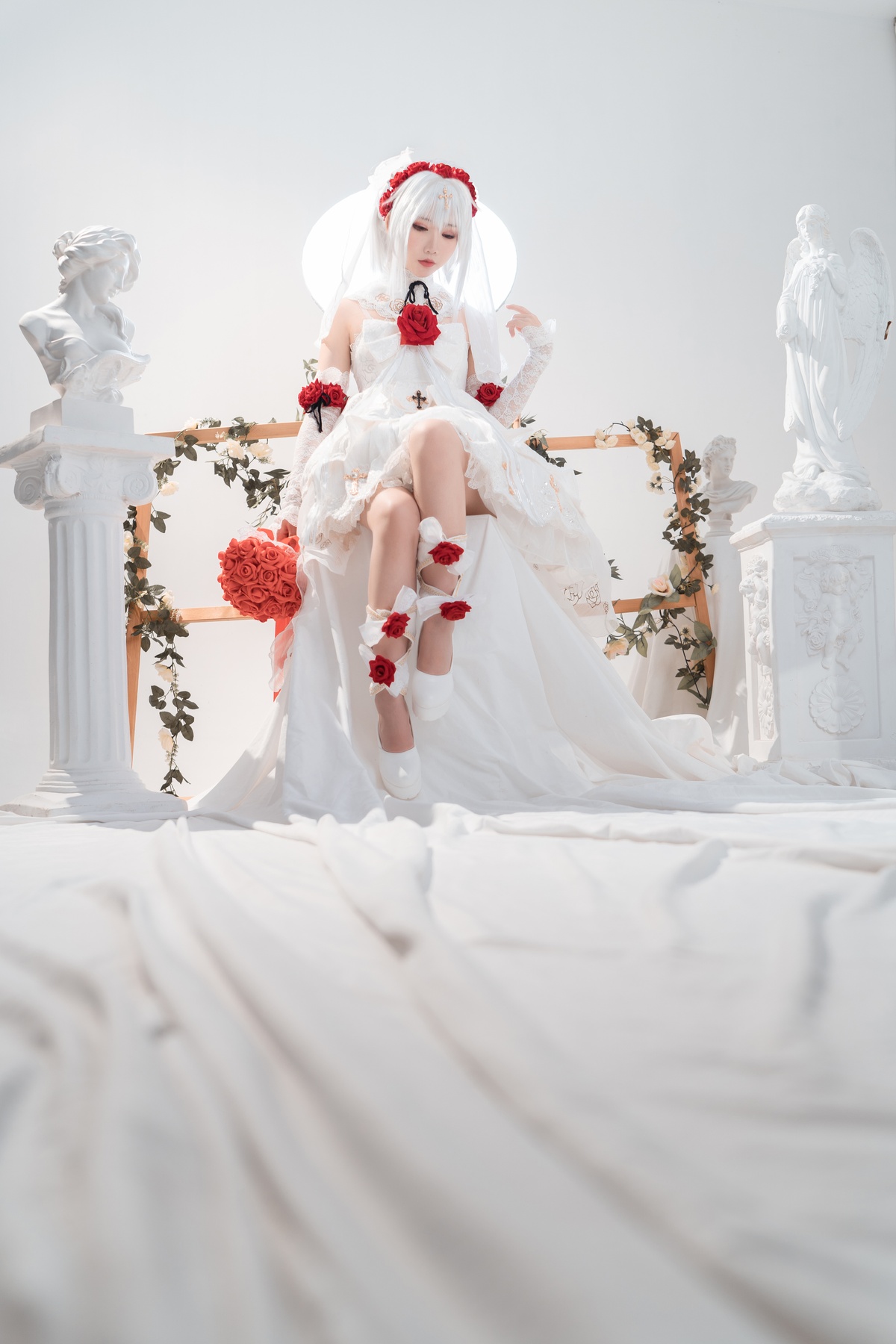 图片[3]-微博Coser@面饼仙儿 NO.091 德丽莎婚纱-COS世界