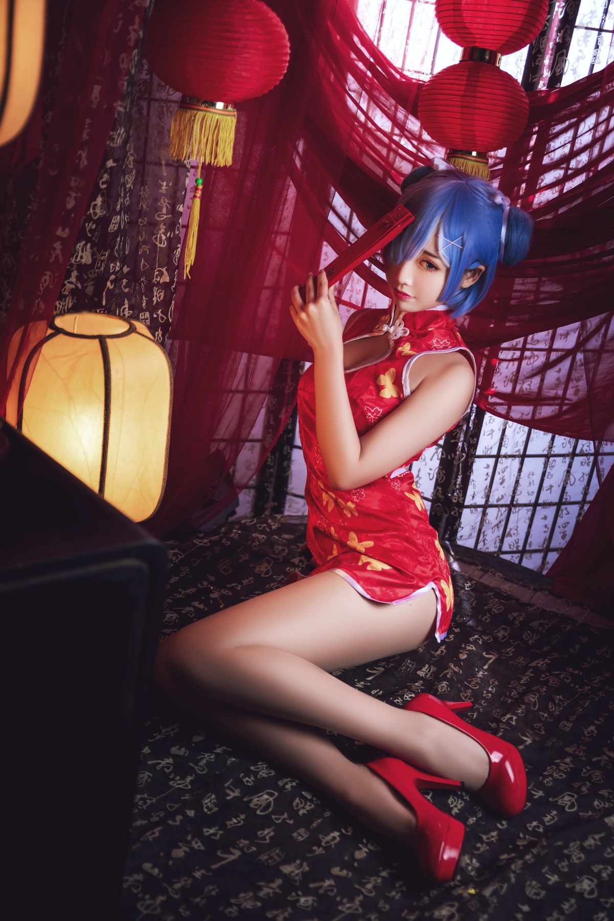 图片[3]-微博Coser@面饼仙儿 NO.052 雷姆旗袍-COS世界