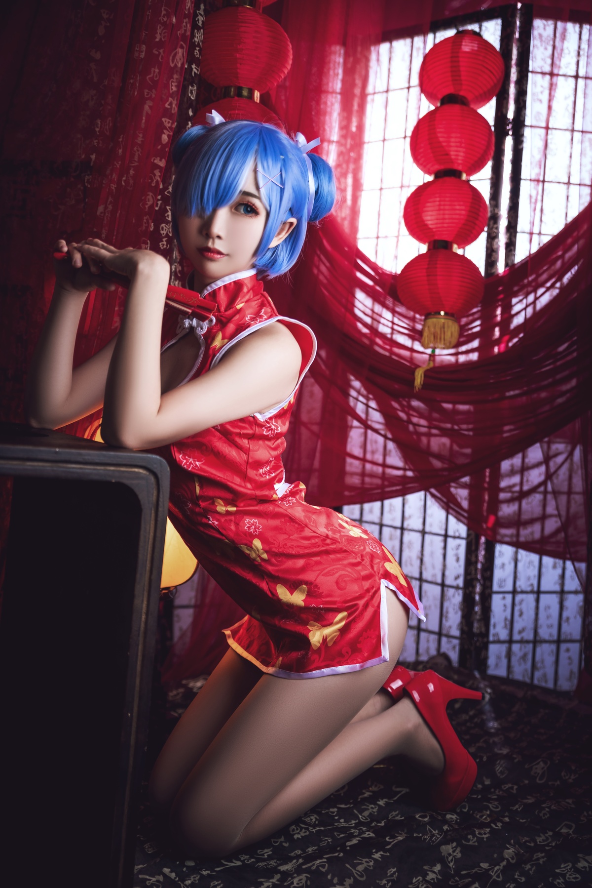 图片[5]-微博Coser@面饼仙儿 NO.052 雷姆旗袍-COS世界