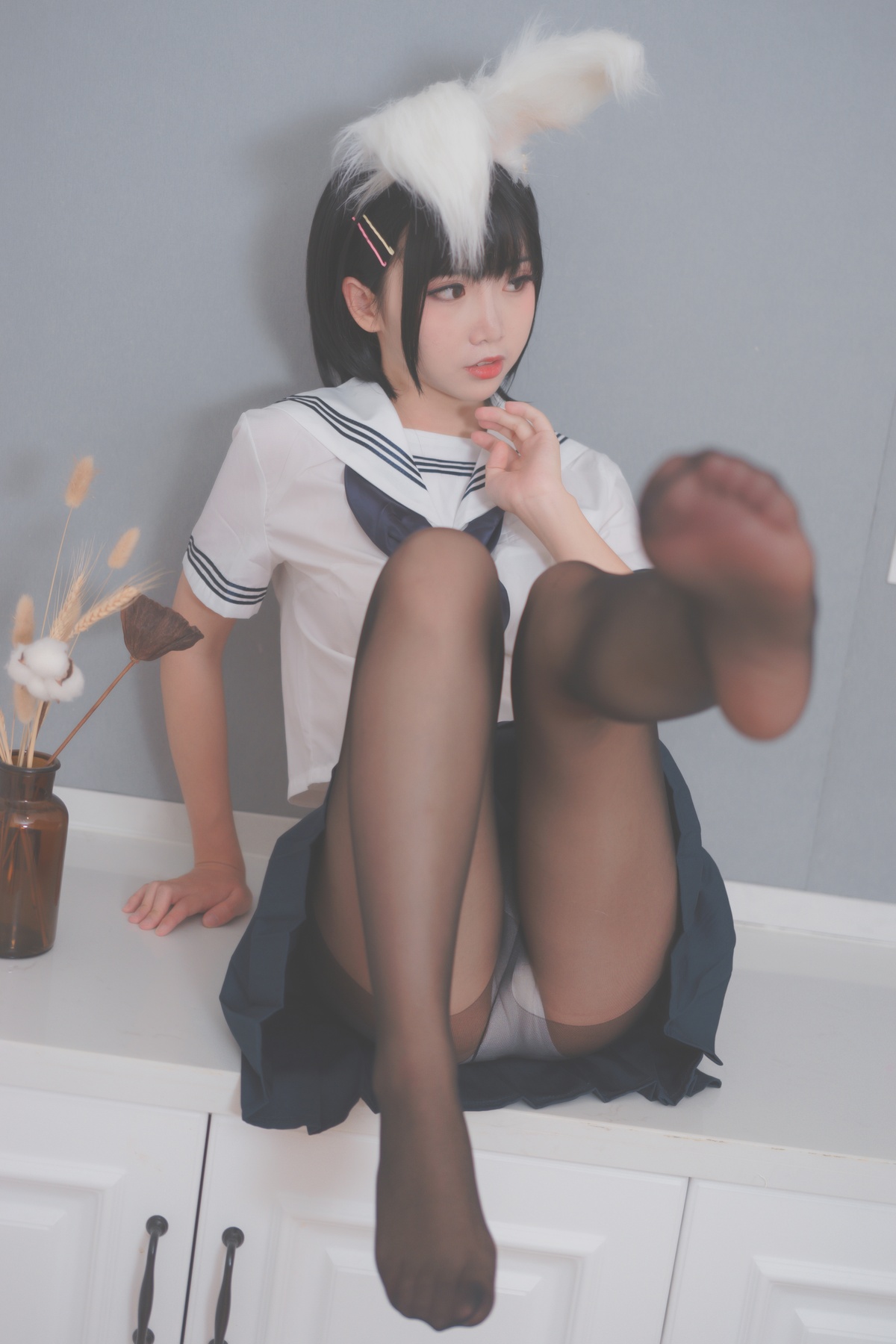 图片[3]-微博Coser@面饼仙儿 NO.053 面饼兔耳jk-COS世界