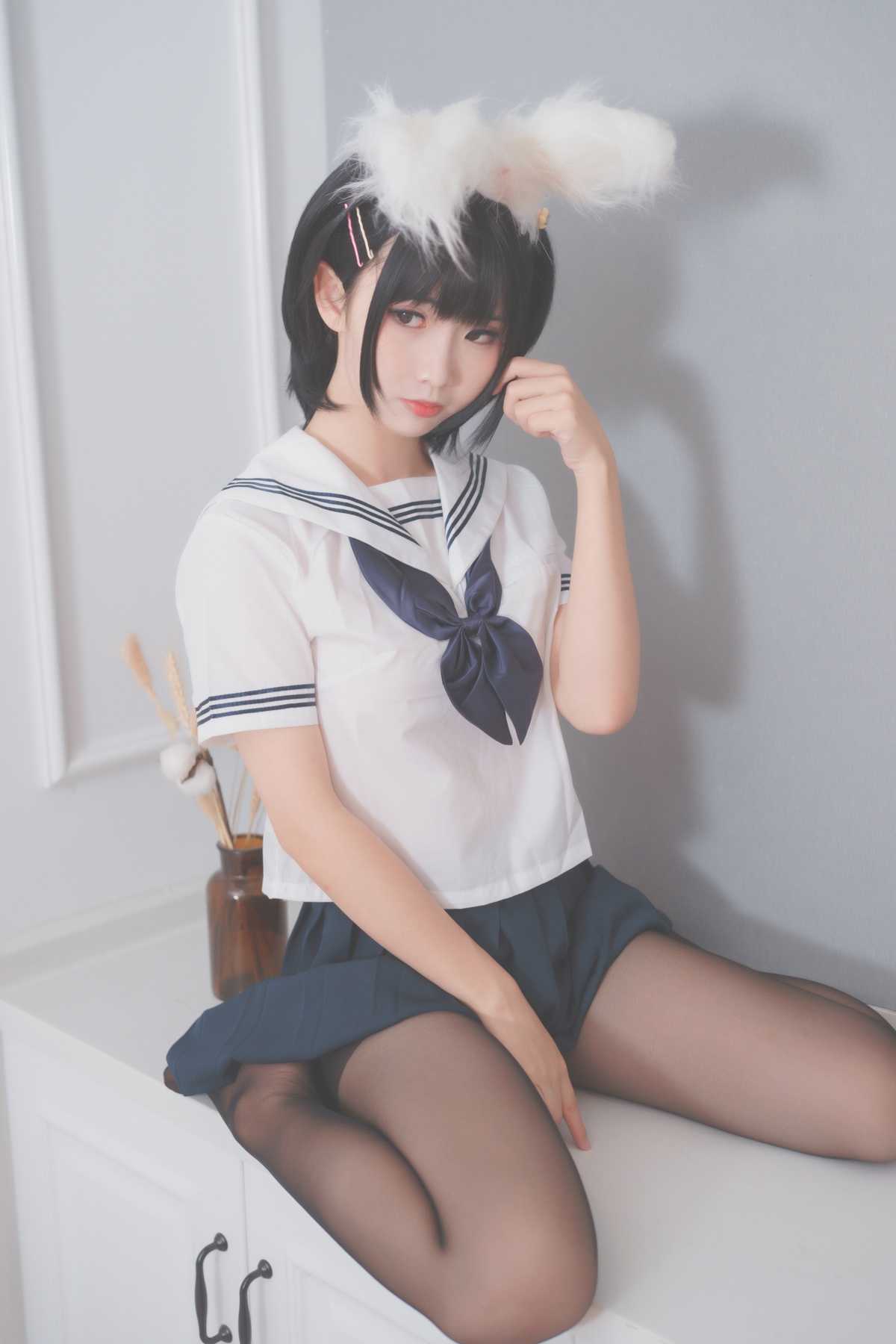 图片[4]-微博Coser@面饼仙儿 NO.053 面饼兔耳jk-COS世界