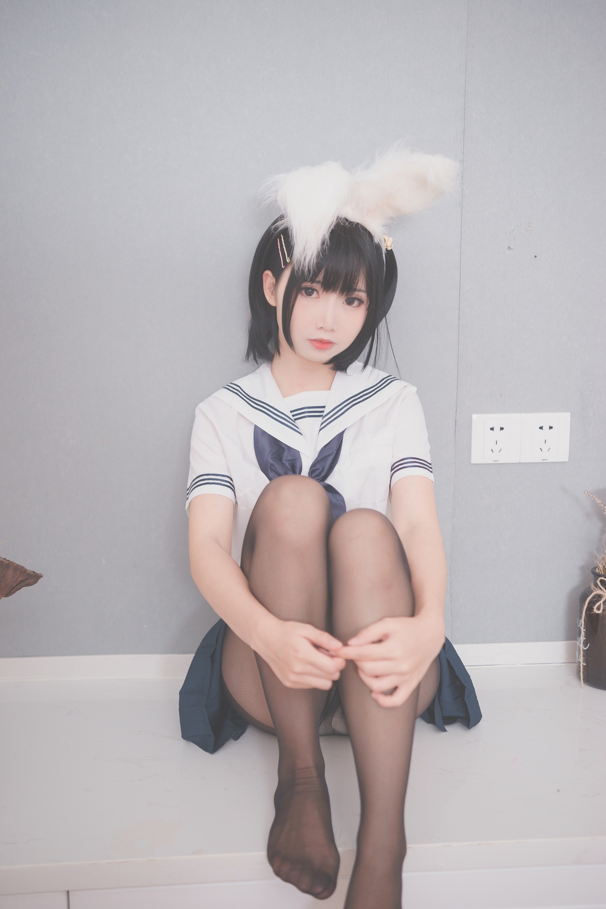 微博Coser@面饼仙儿 NO.053 面饼兔耳jk-COS世界
