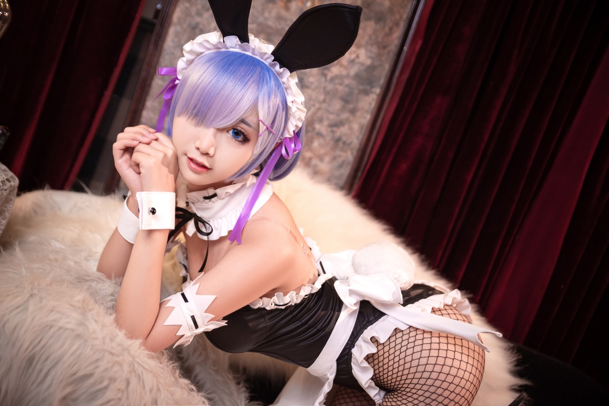图片[3]-微博Coser@面饼仙儿 NO.058 网袜蕾姆-COS世界