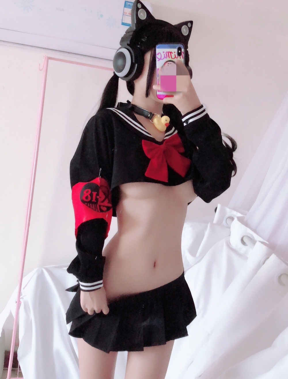 图片[5]-【网红萝莉】桜井宁宁 NO.018 半乳制服概念-COS世界