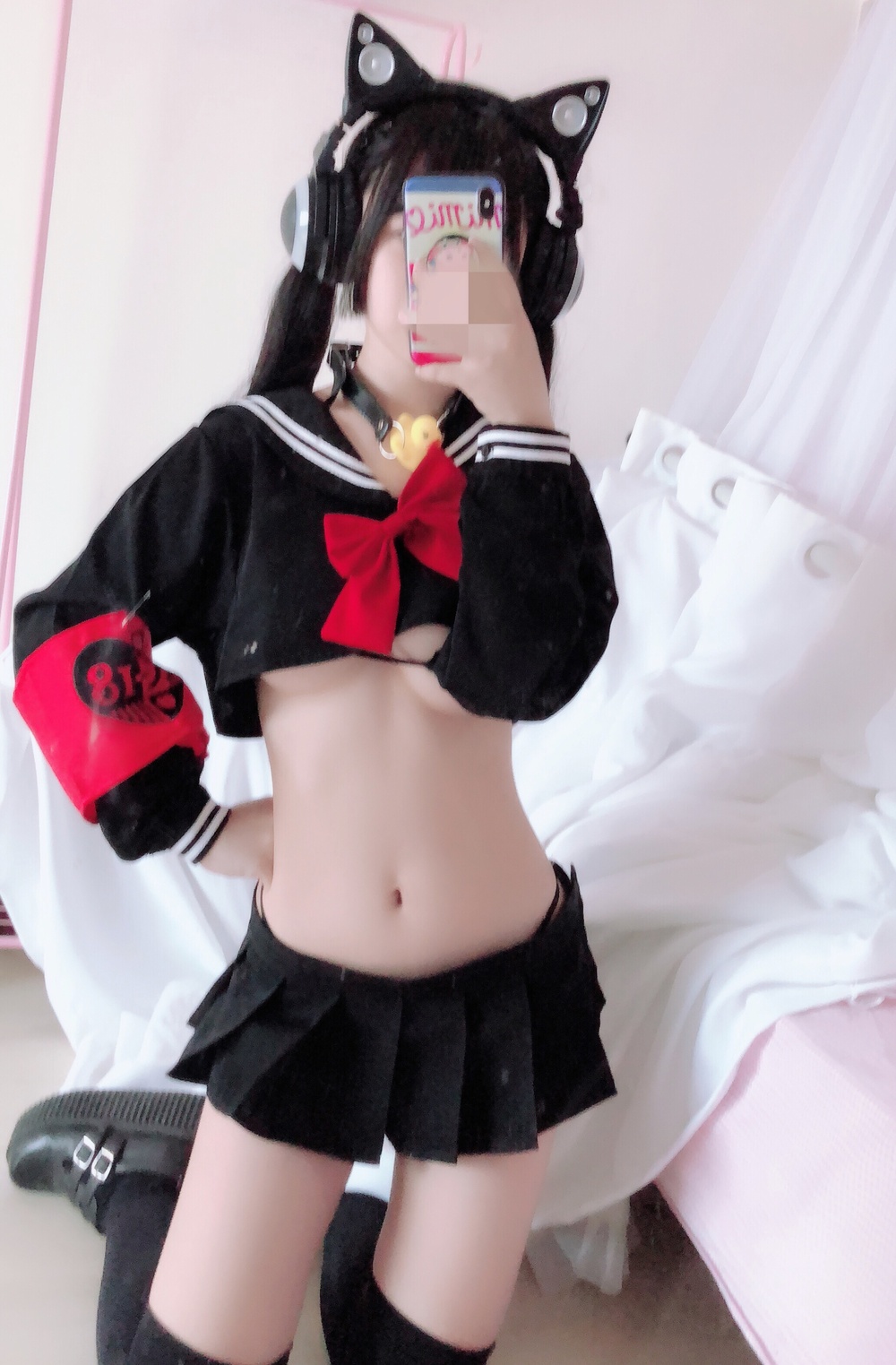 图片[2]-【网红萝莉】桜井宁宁 NO.018 半乳制服概念-COS世界