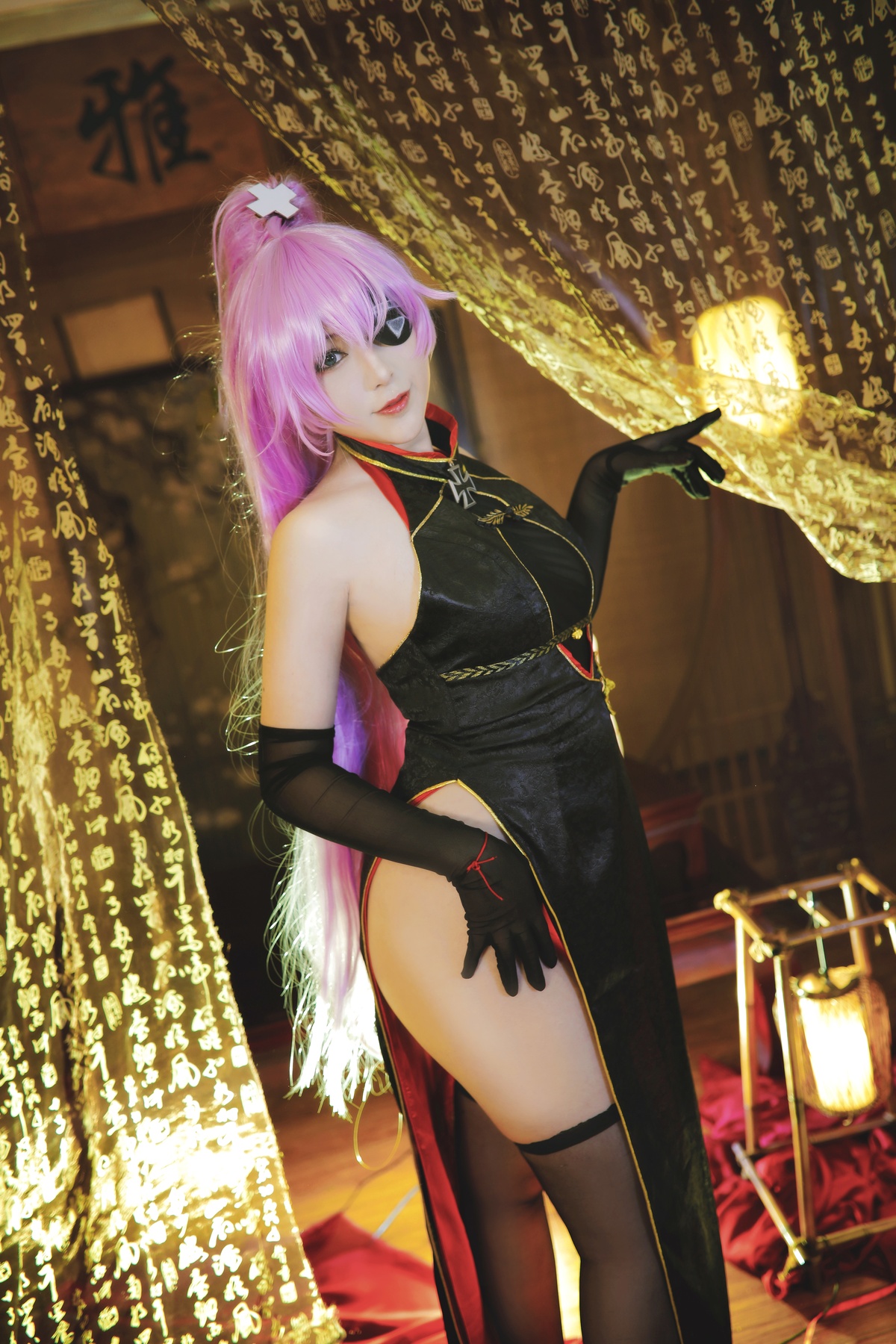 微博Coser@小容仔咕咕咕w NO.012 沙恩霍斯特旗袍-COS世界