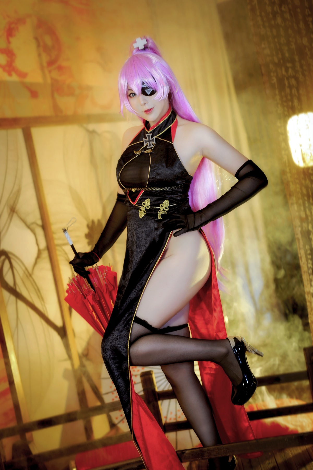 图片[4]-微博Coser@小容仔咕咕咕w NO.012 沙恩霍斯特旗袍-COS世界