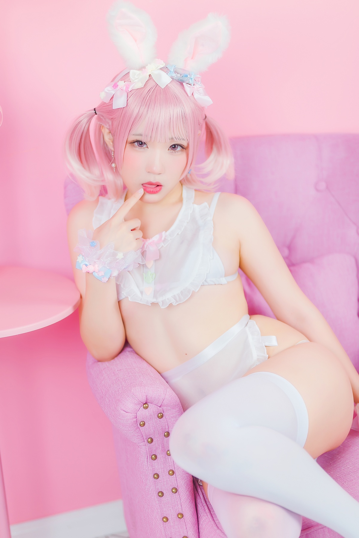 图片[5]-「Mime弥美」NO.001-白粉色兔女郎-COS世界