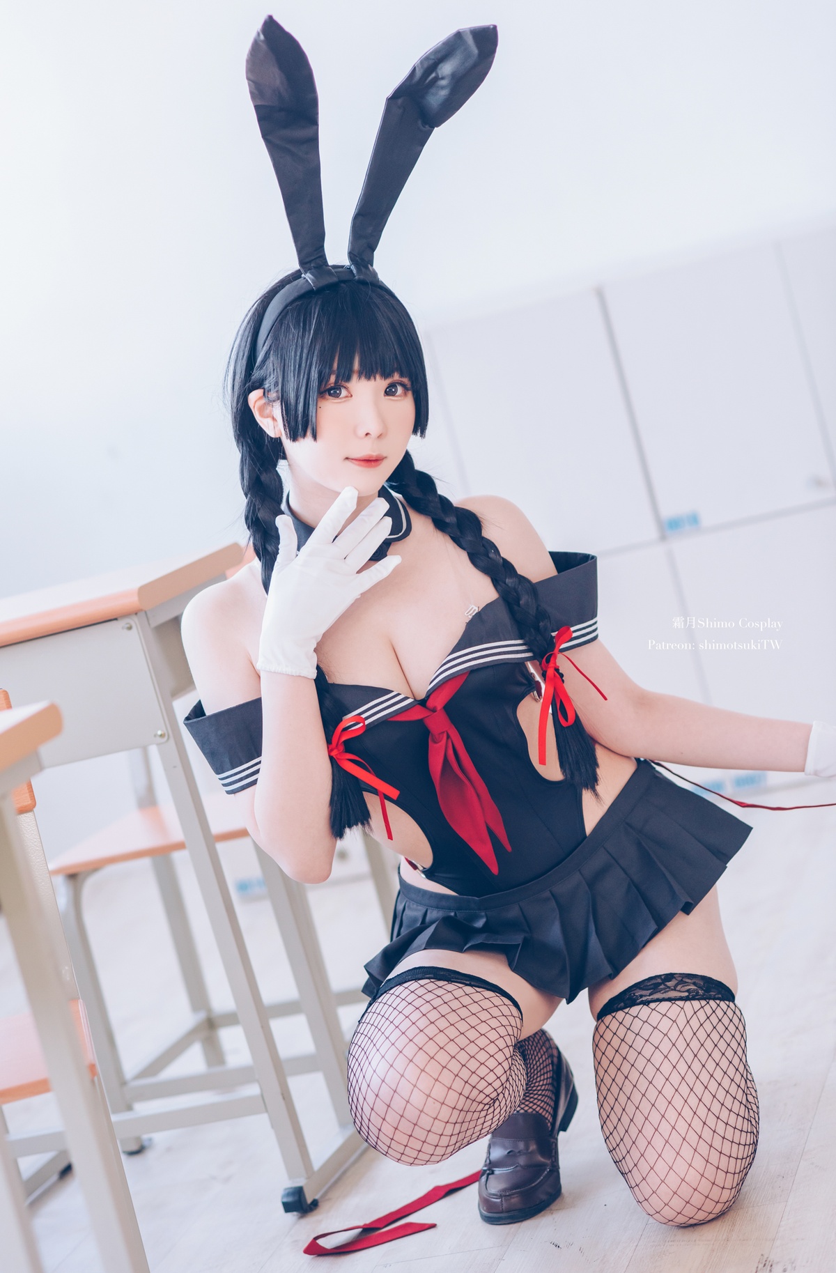 「cosplay」霜月shimo – NO.42 卯月桃子 水手服兔女郎-COS世界