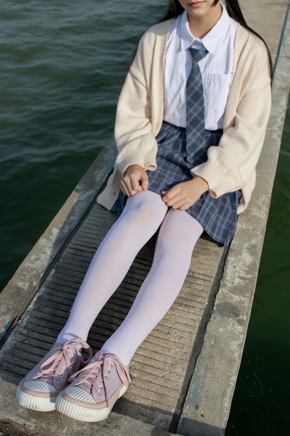 图片[5]-「微博萝莉」夏日jk白丝制服格子裙-COS世界