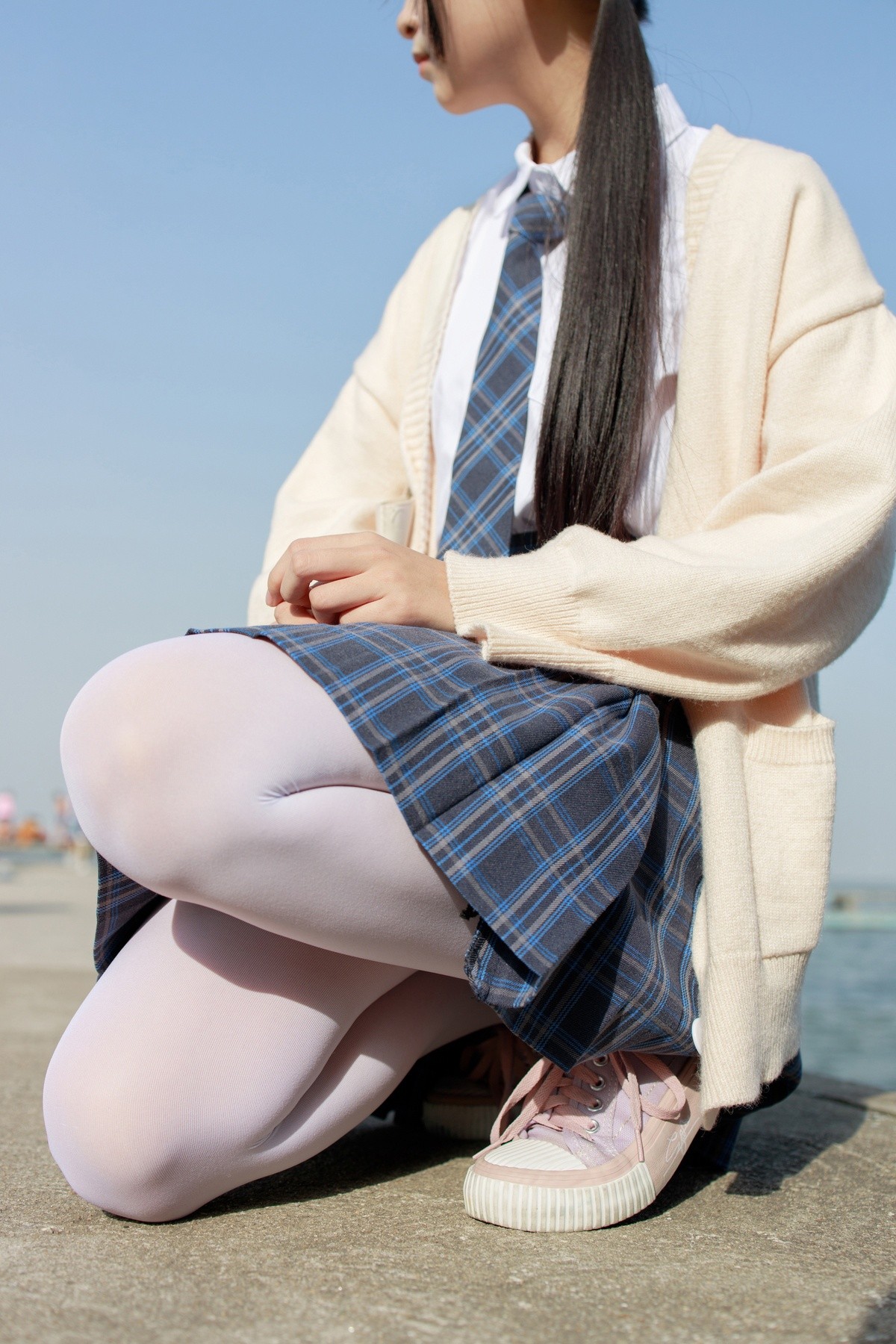 图片[4]-「微博萝莉」夏日jk白丝制服格子裙-COS世界
