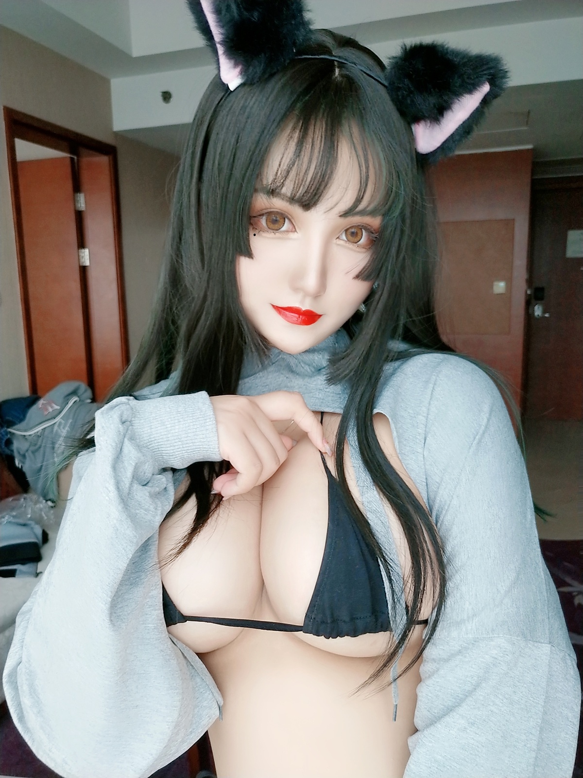 图片[5]-「微博红人」夏鸽鸽不想起床 NO.005 猫耳 黑-COS世界