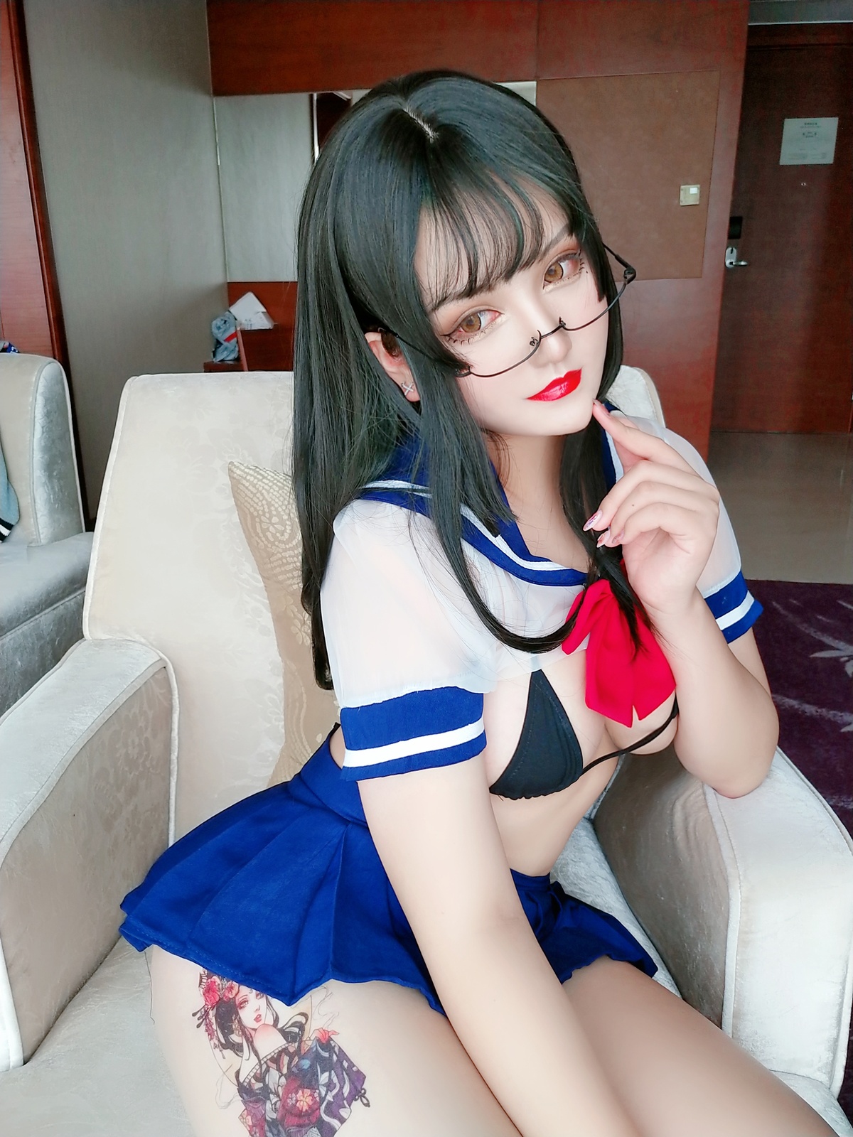 图片[5]-「微博红人」夏鸽鸽不想起床 NO.013 透明jk-COS世界