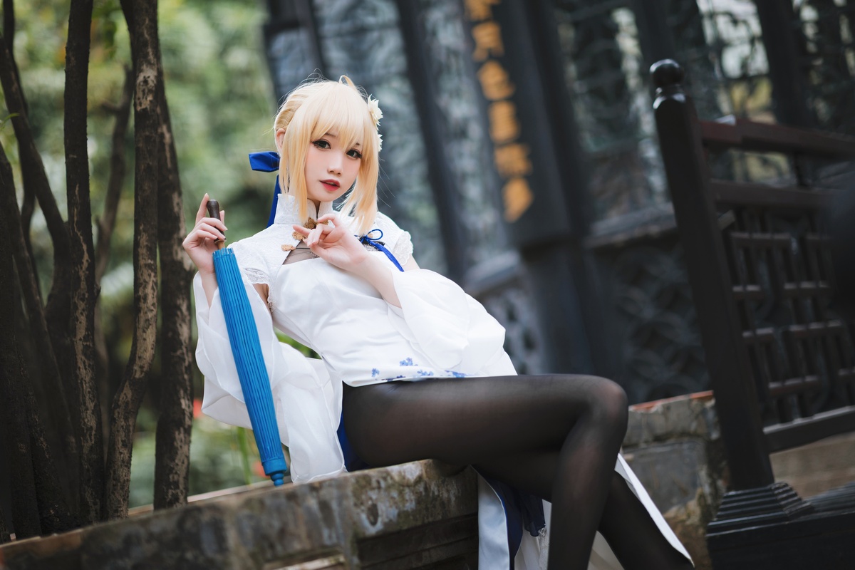 图片[5]-「知名coser」焖焖碳 – NO.01 saber旗袍-COS世界