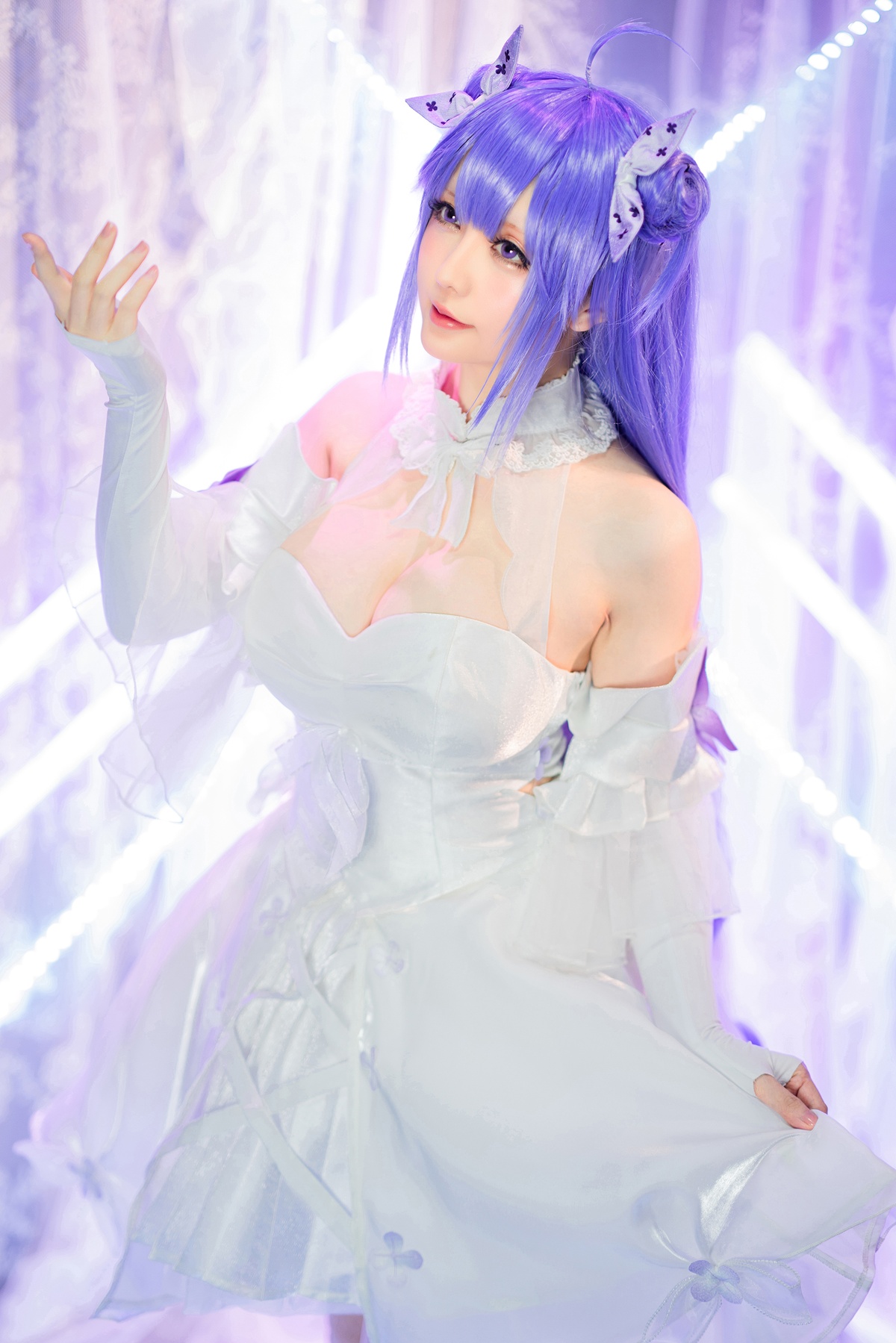 「微博Coser」星之迟迟 纯白と漆黑-独角兽-COS世界