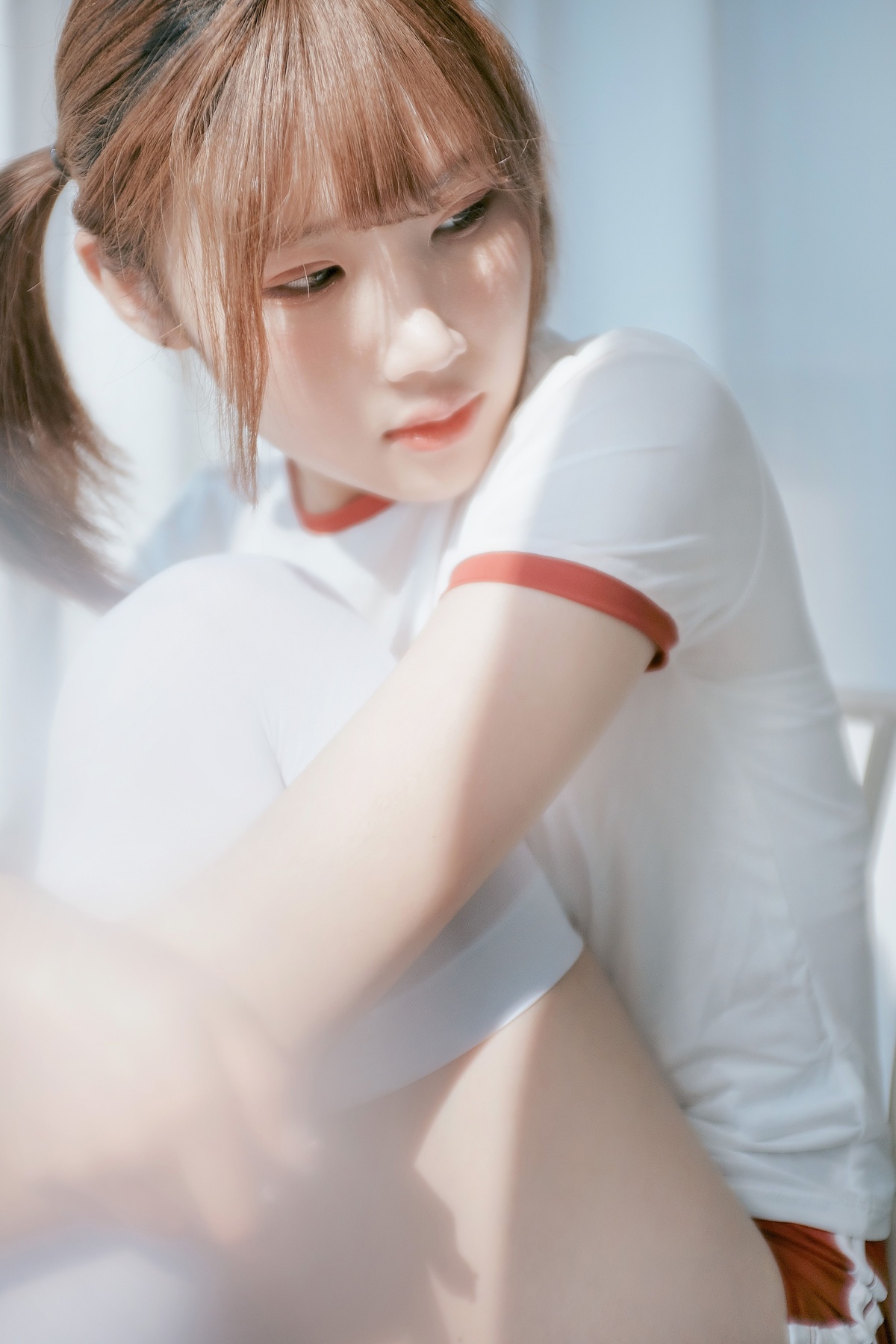图片[3]-草莓酱娜 – 白丝红短裤体操服-COS世界