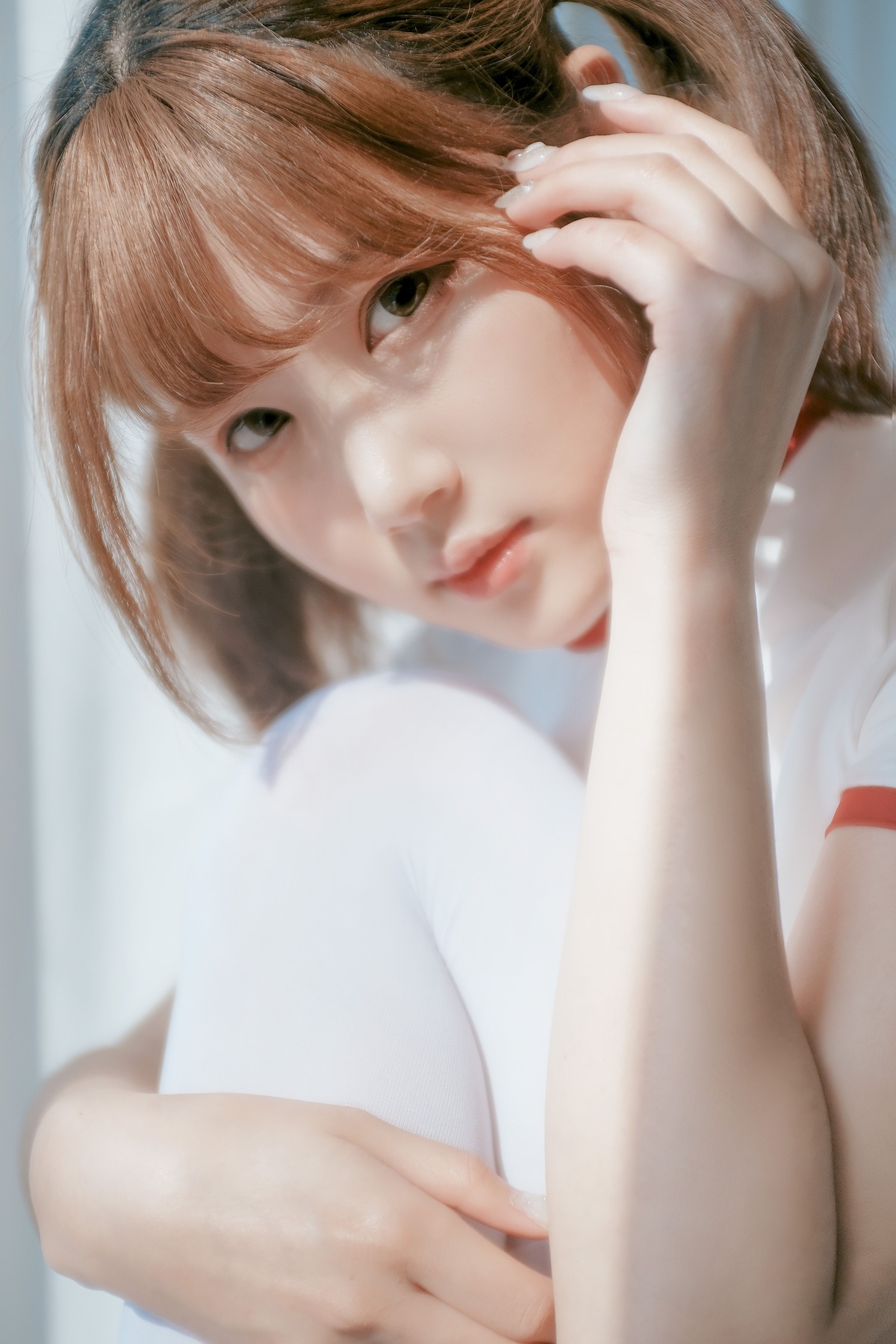 图片[2]-草莓酱娜 – 白丝红短裤体操服-COS世界